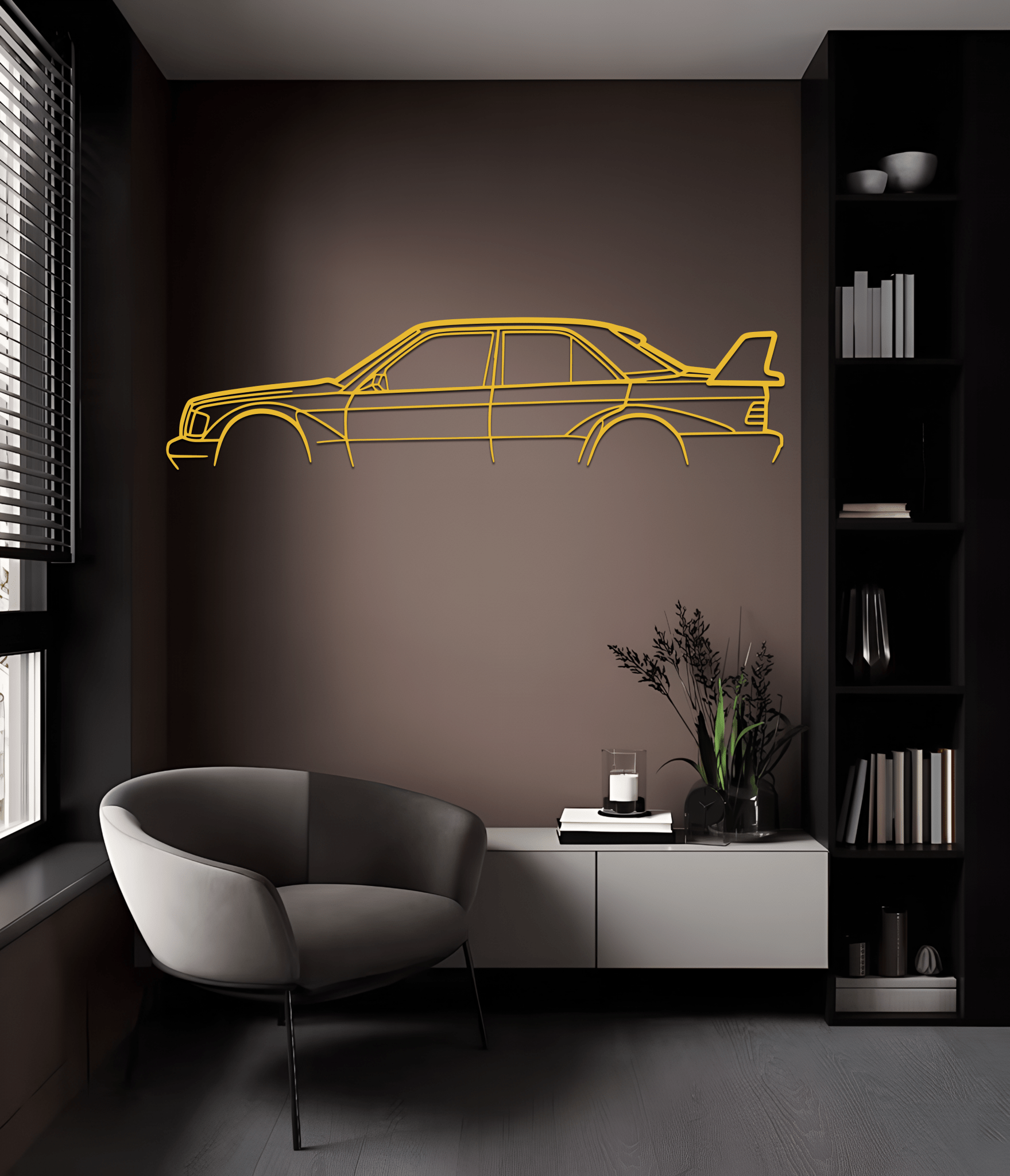 190E Silhouette Metal Wall Art - CikosWallArt