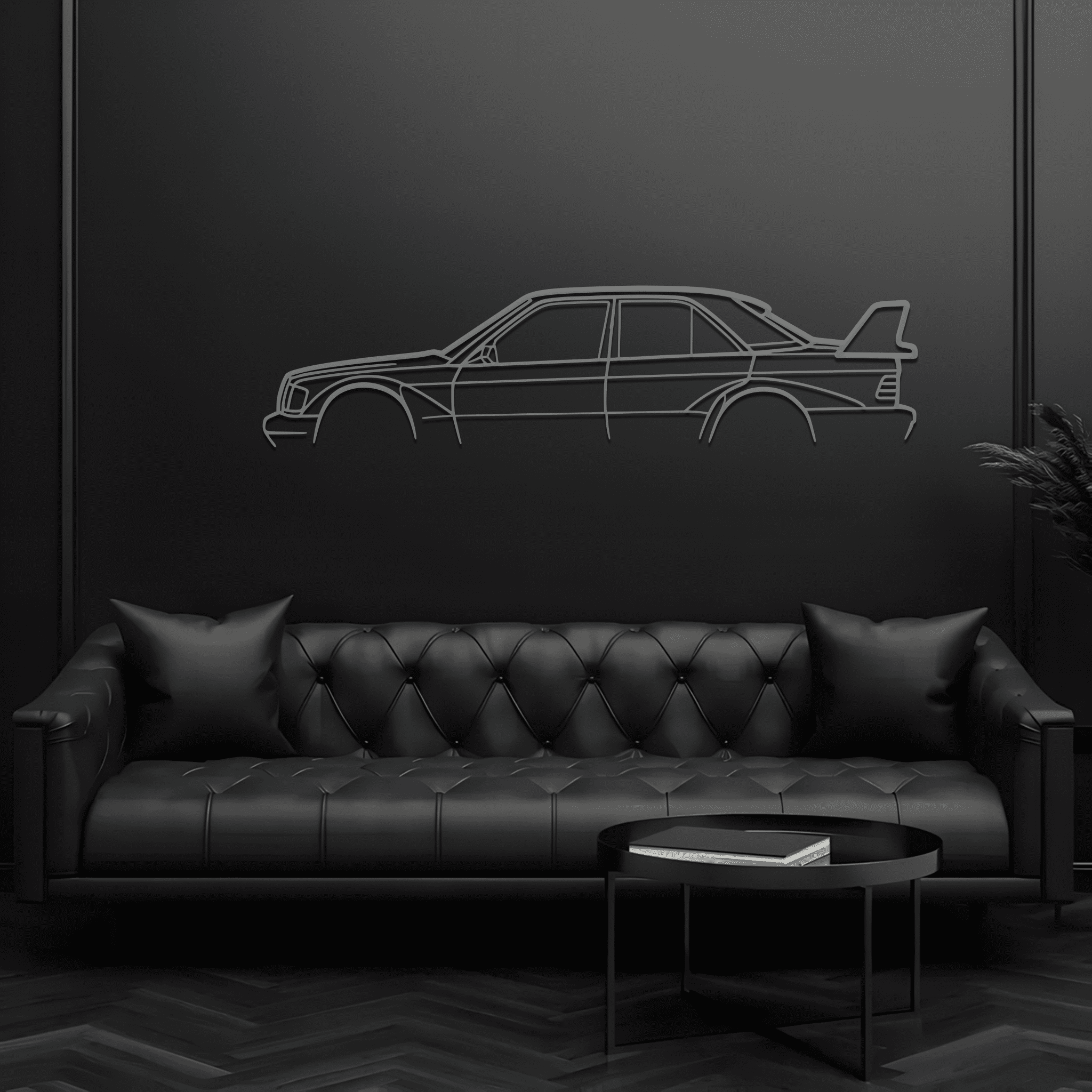 190E Silhouette Metal Wall Art - CikosWallArt