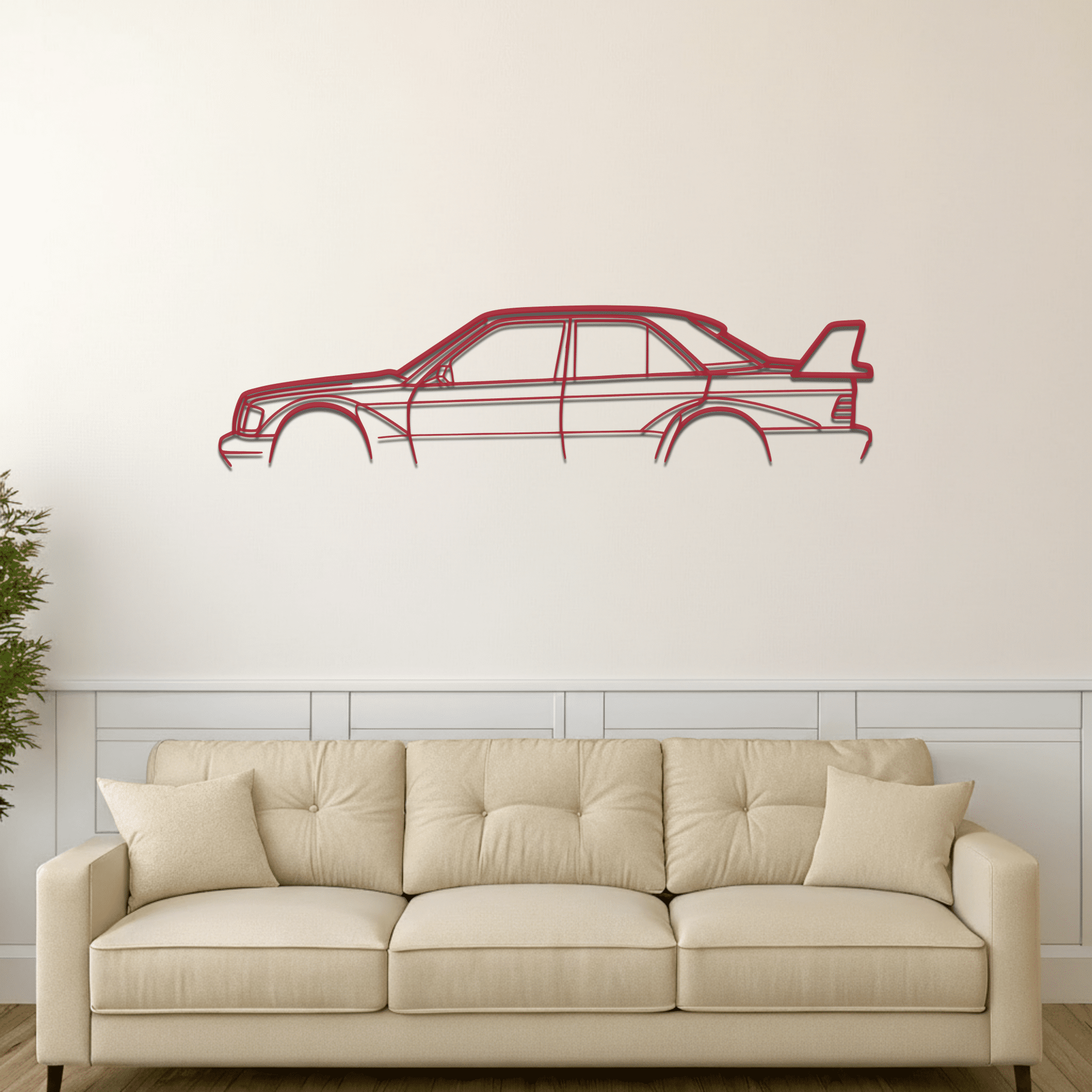 190E Silhouette Metal Wall Art - CikosWallArt
