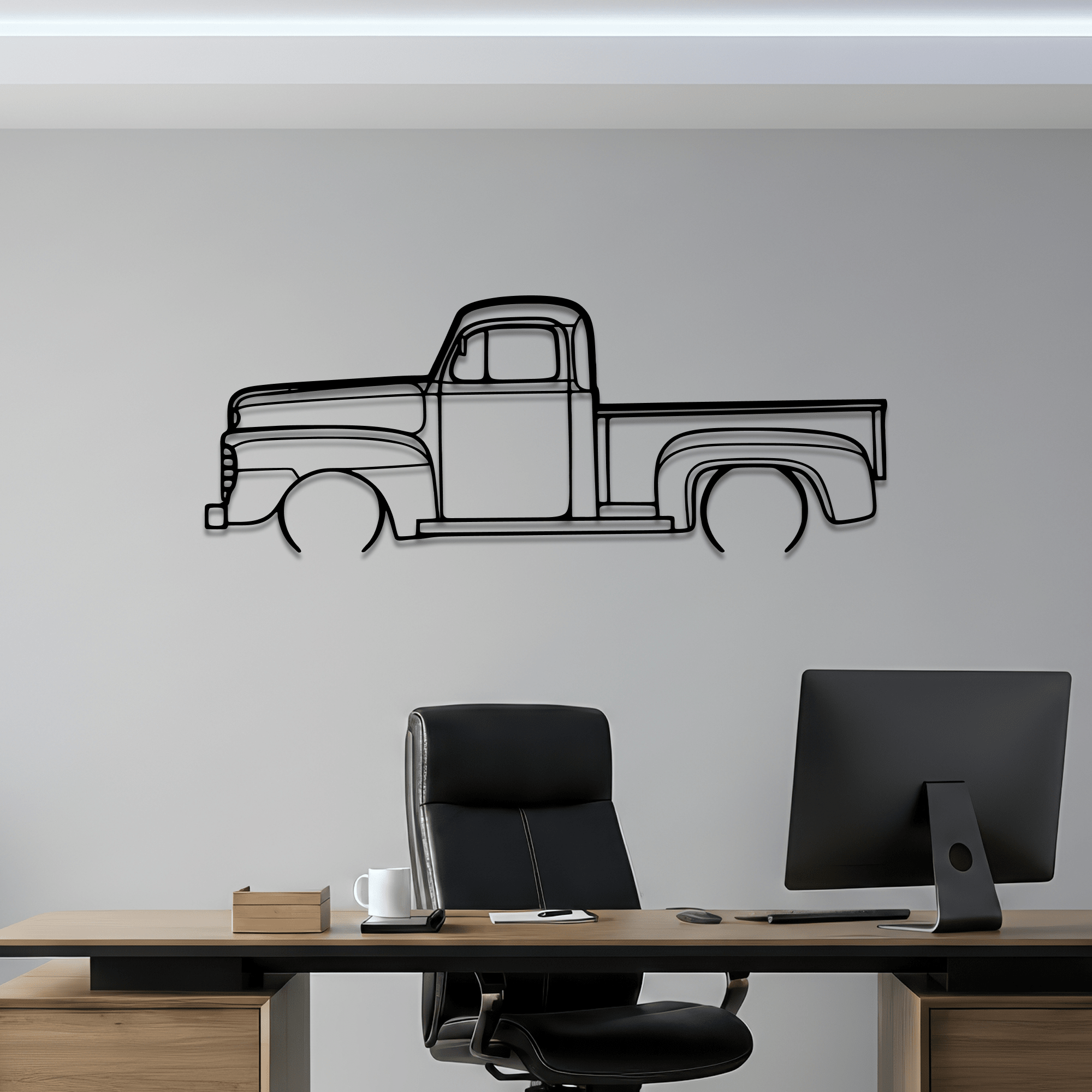 1948 F1 Pickup Metal Wall Art – Ford Silhouette Steel Decor - CikosWallArt