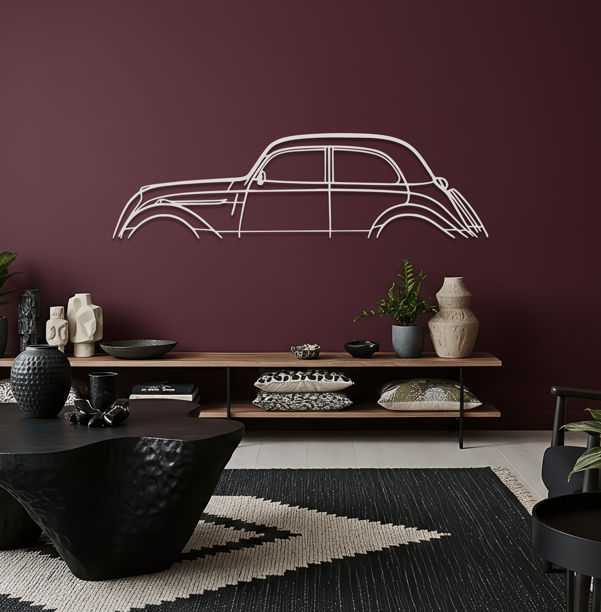 1949 202 Metal Wall Art – Peugeot Silhouette Steel Decor - CikosWallArt