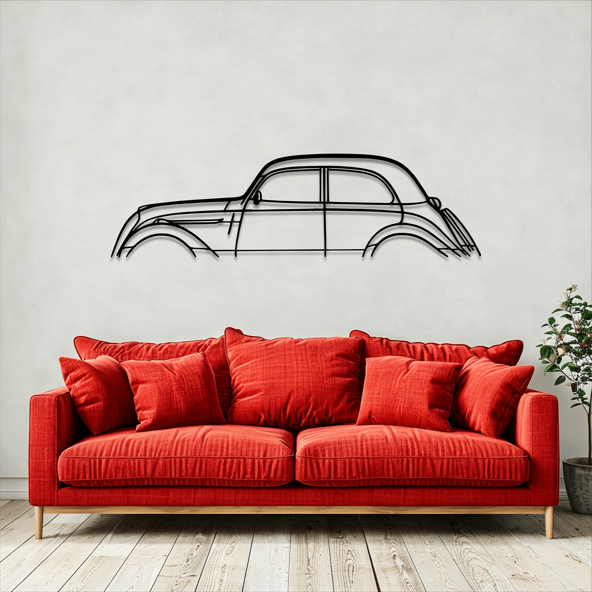 1949 202 Metal Wall Art – Peugeot Silhouette Steel Decor - CikosWallArt