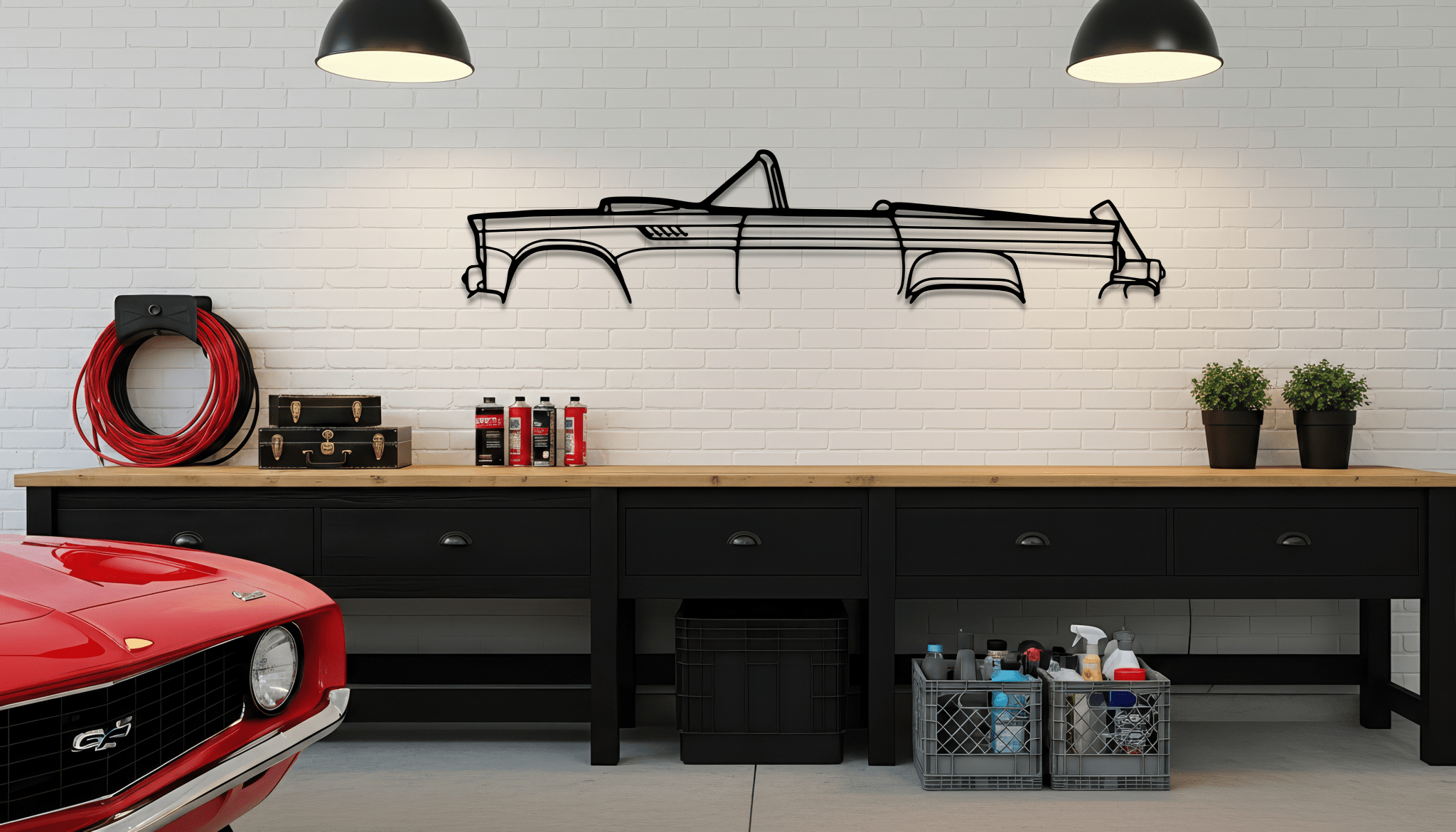 1955 Thunderbird Metal Wall Art – Ford Silhouette Steel Decor - CikosWallArt