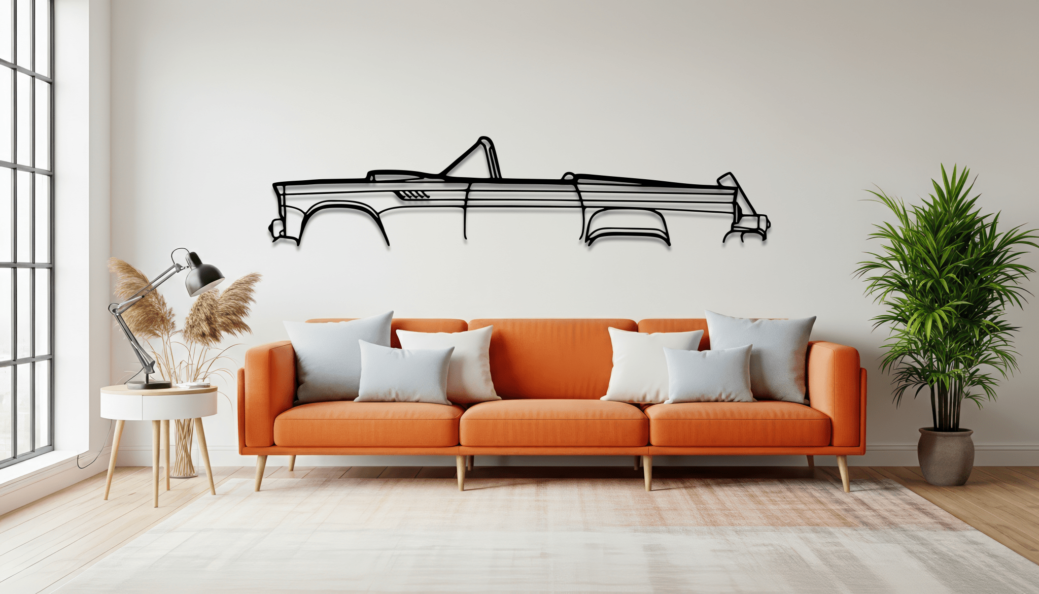 1955 Thunderbird Metal Wall Art – Ford Silhouette Steel Decor - CikosWallArt