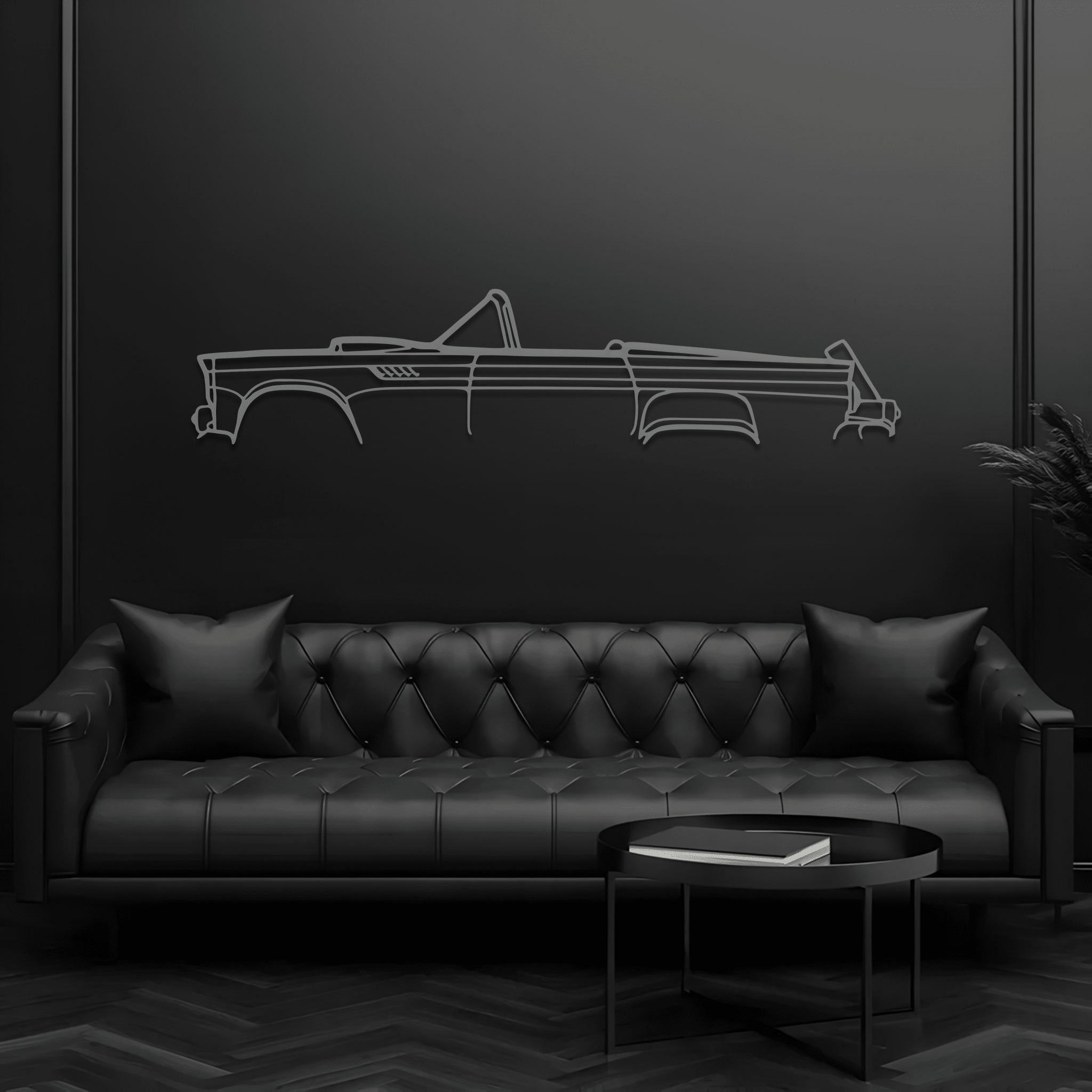1955 Thunderbird Metal Wall Art – Ford Silhouette Steel Decor - CikosWallArt