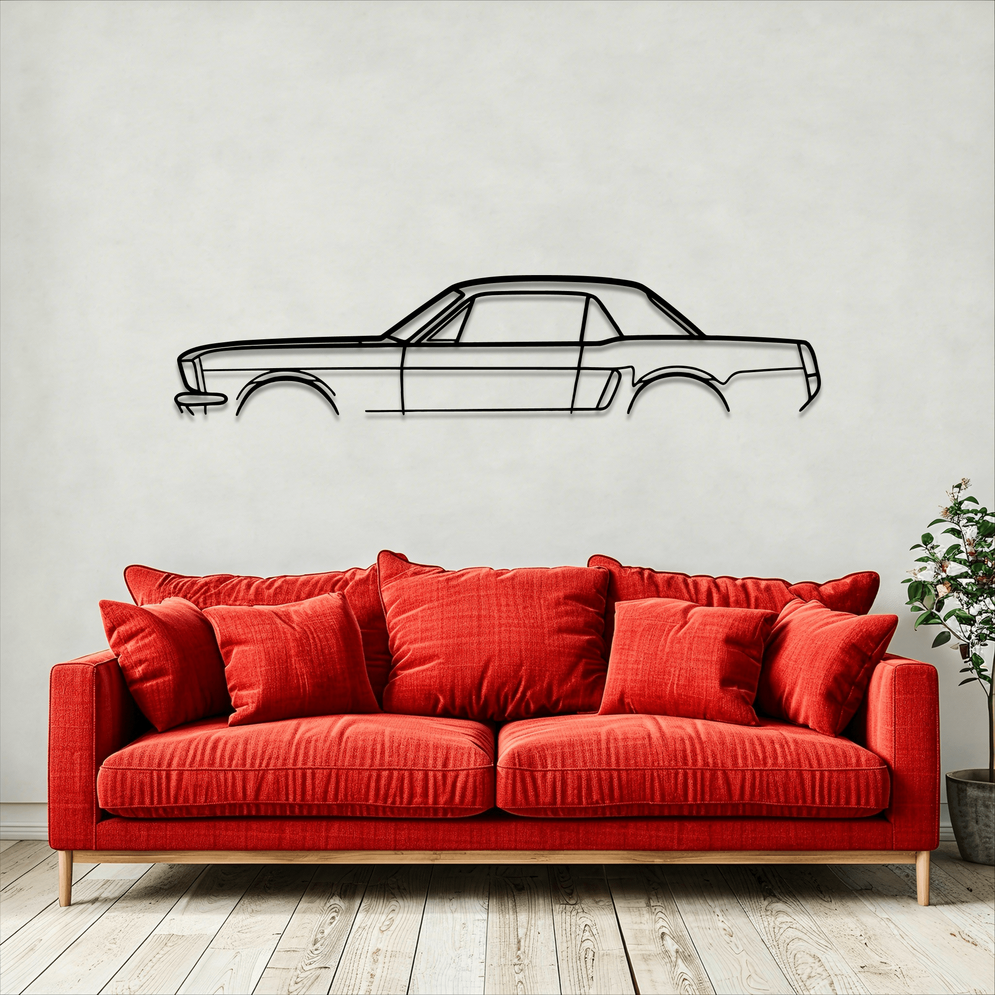 1965 Mustang Metal Wall Art – Ford Silhouette Steel Decor - CikosWallArt