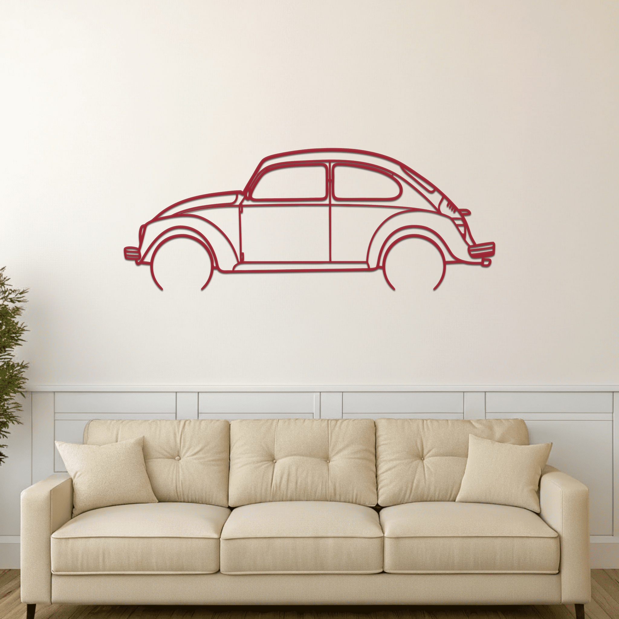 1967 Bettle Silhouette Metal Wall Art - CikosWallArt