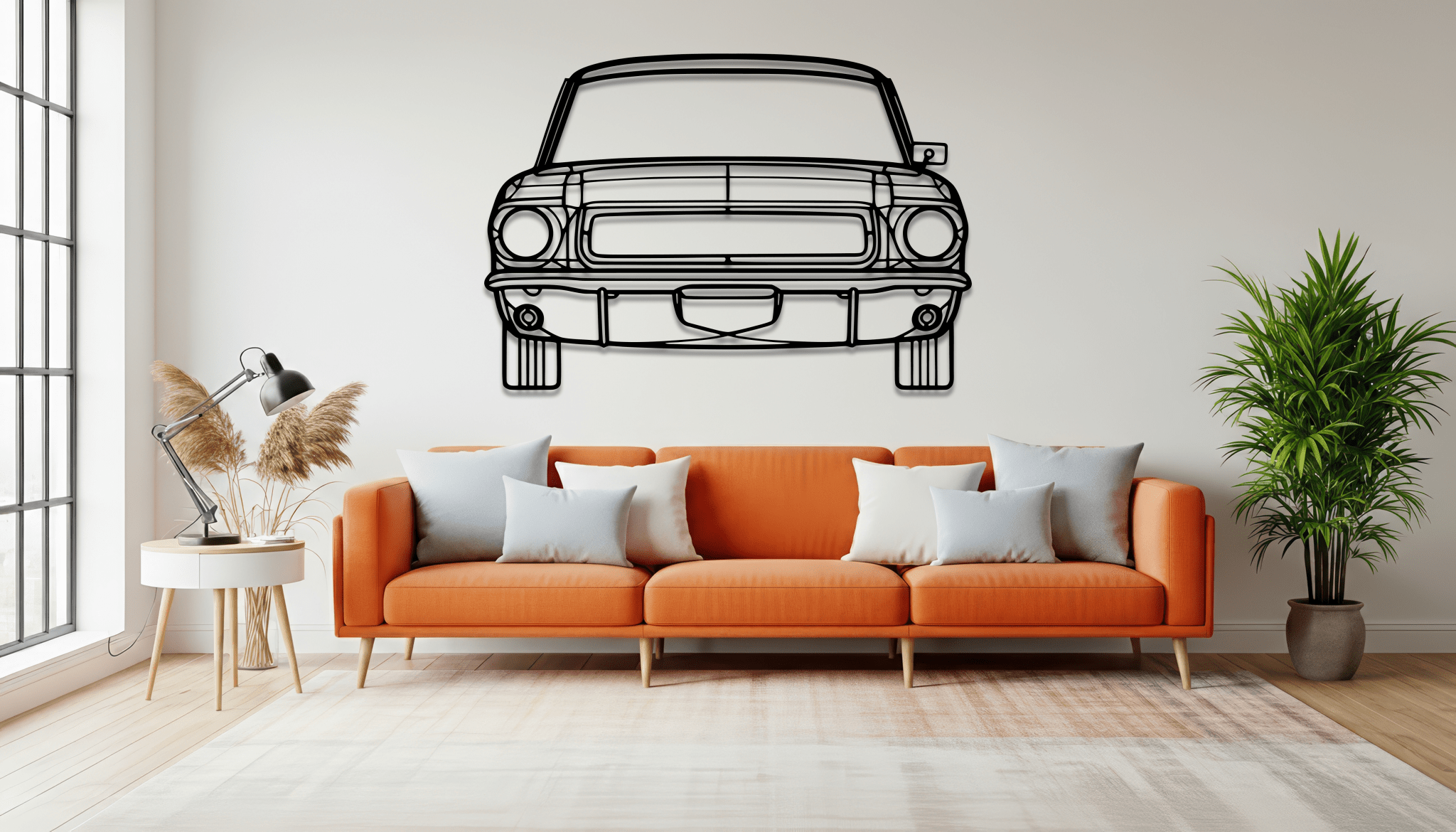 1968 Mustang Front Metal Wall Art – Ford Silhouette Steel Decor - CikosWallArt