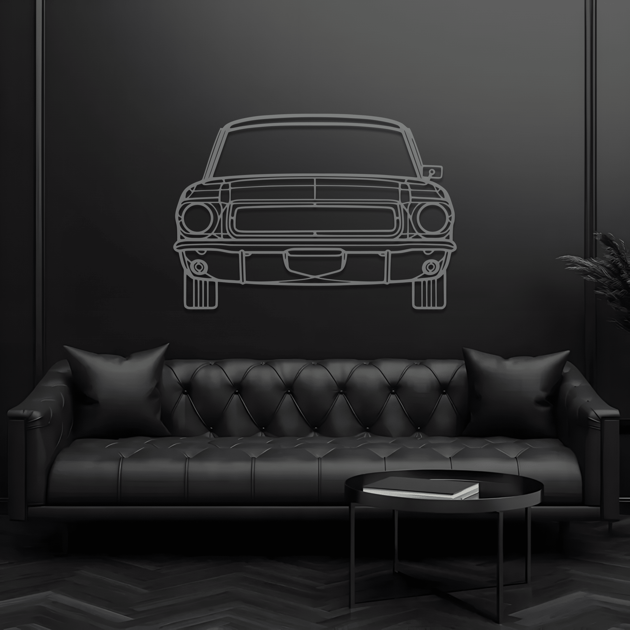 1968 Mustang Front Metal Wall Art – Ford Silhouette Steel Decor - CikosWallArt