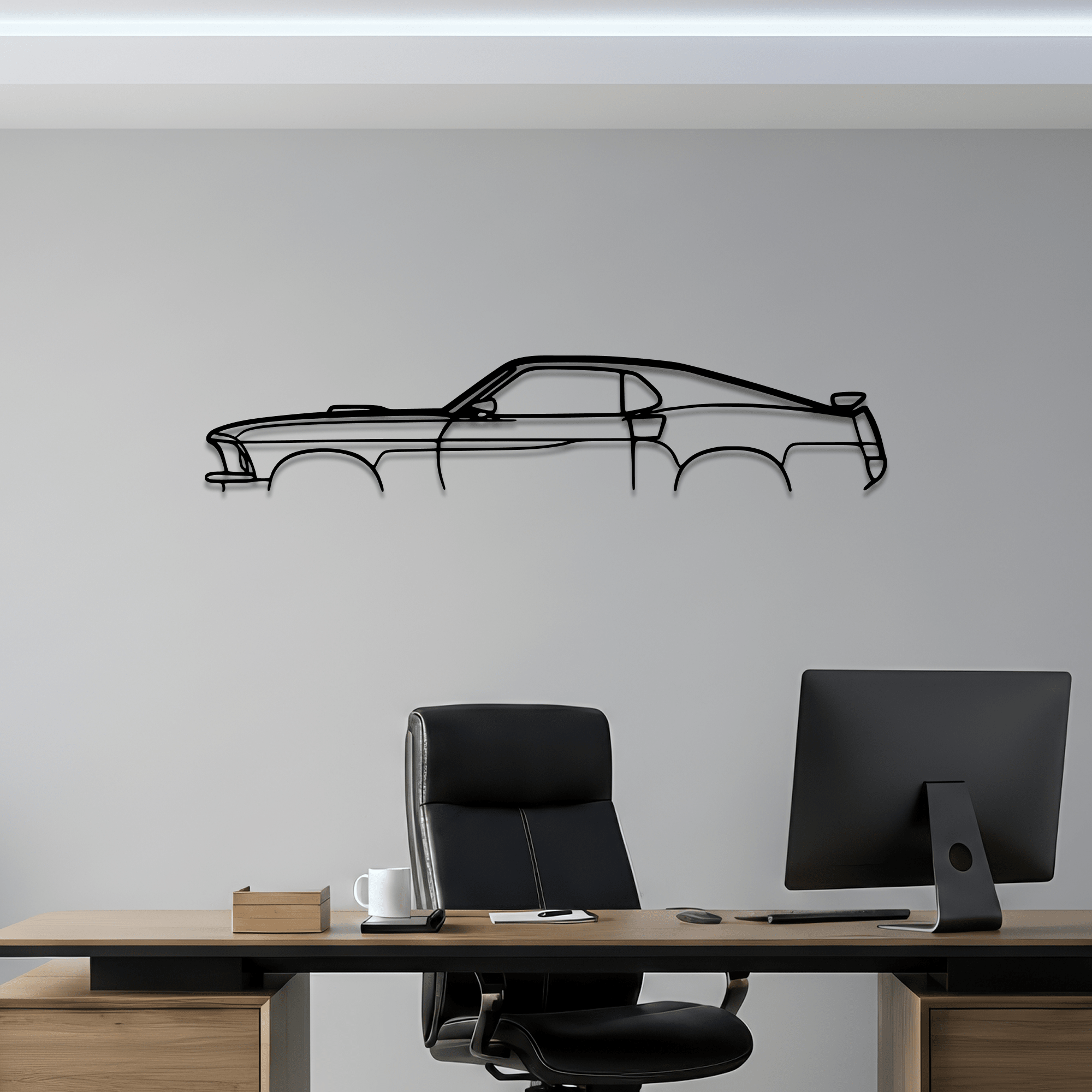 1969 Mustang Mach 1 Metal Wall Art – Ford Silhouette Steel Decor - CikosWallArt