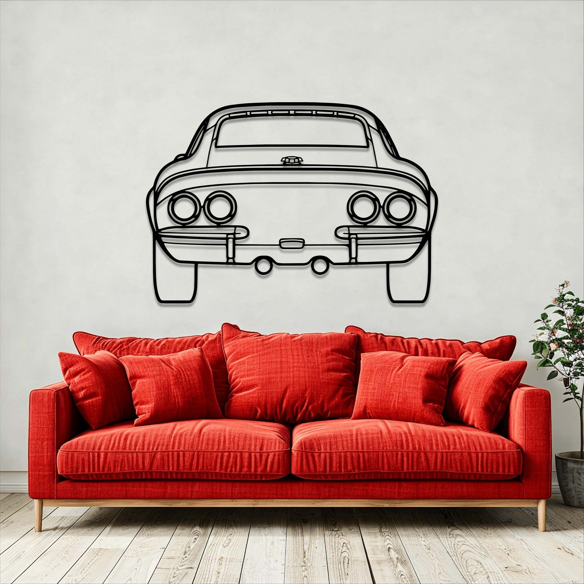 1970 GT Back Metal Wall Art – Ford Silhouette Steel Decor - CikosWallArt