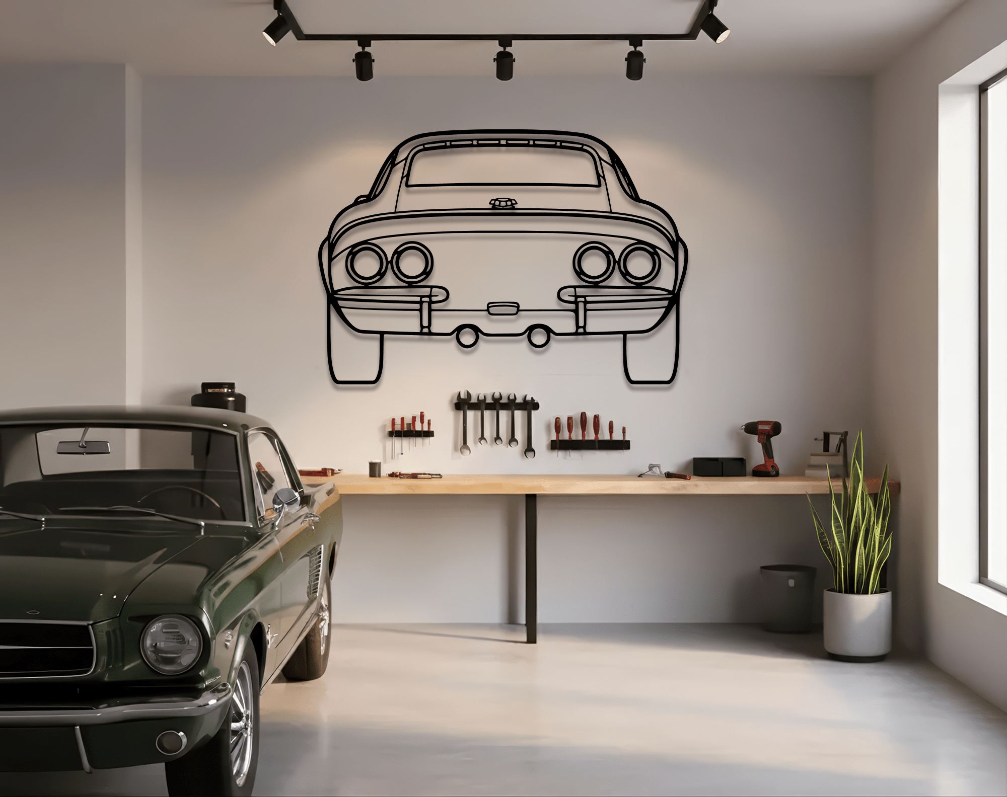 1970 GT Back Metal Wall Art – Ford Silhouette Steel Decor - CikosWallArt