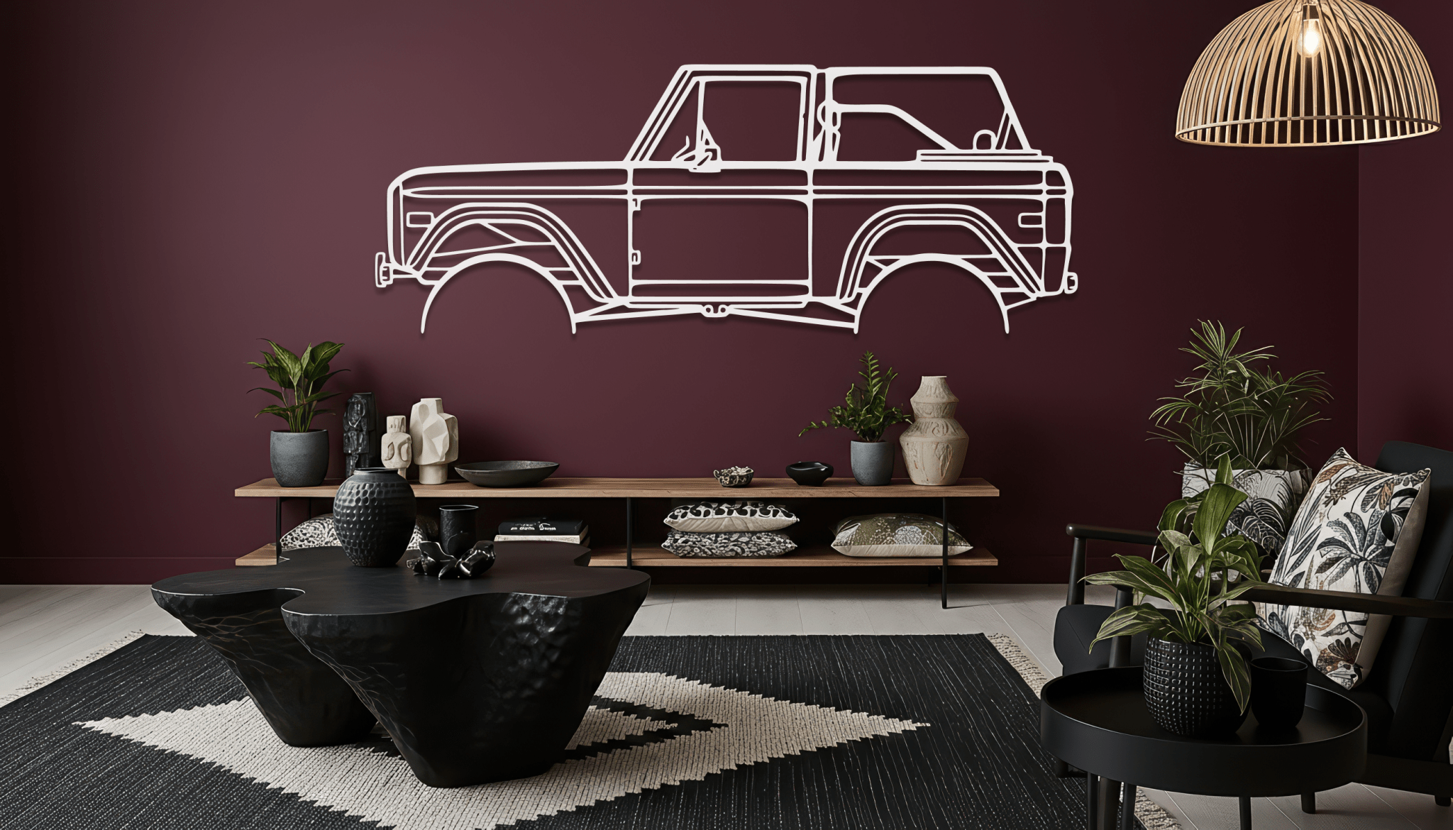 1971 Bronco Metal Wall Art – Ford Silhouette Steel Decor - CikosWallArt
