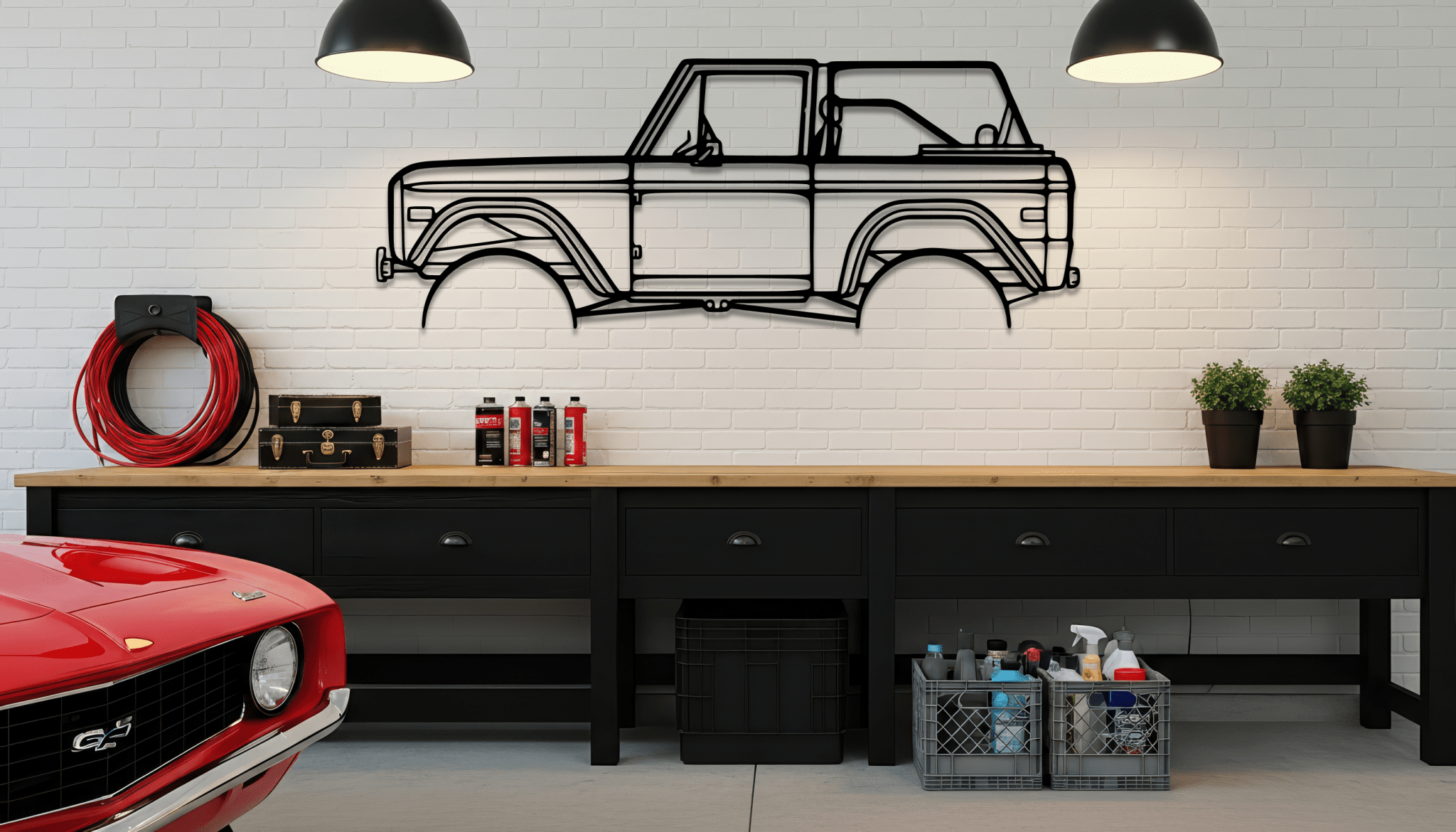 1971 Bronco Metal Wall Art – Ford Silhouette Steel Decor - CikosWallArt