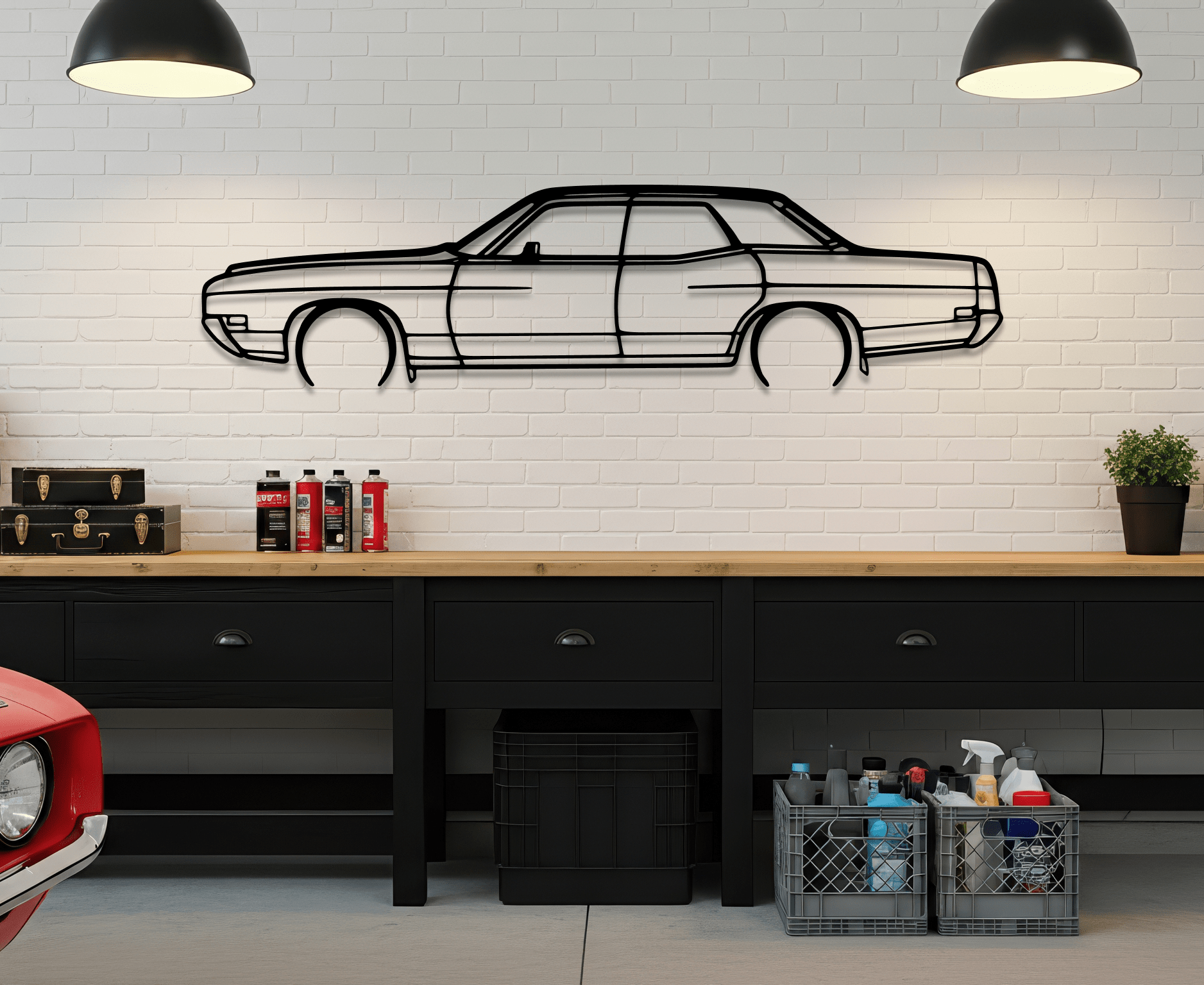 1971 Galaxie Metal Wall Art – Ford Silhouette Steel Decor - CikosWallArt