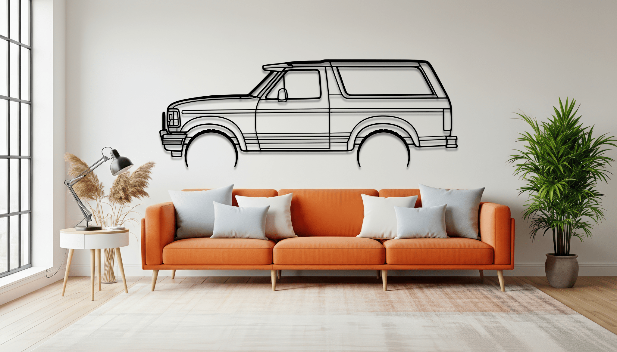 1995 Bronco XLT Metal Wall Art – Ford Silhouette Steel Decor - CikosWallArt