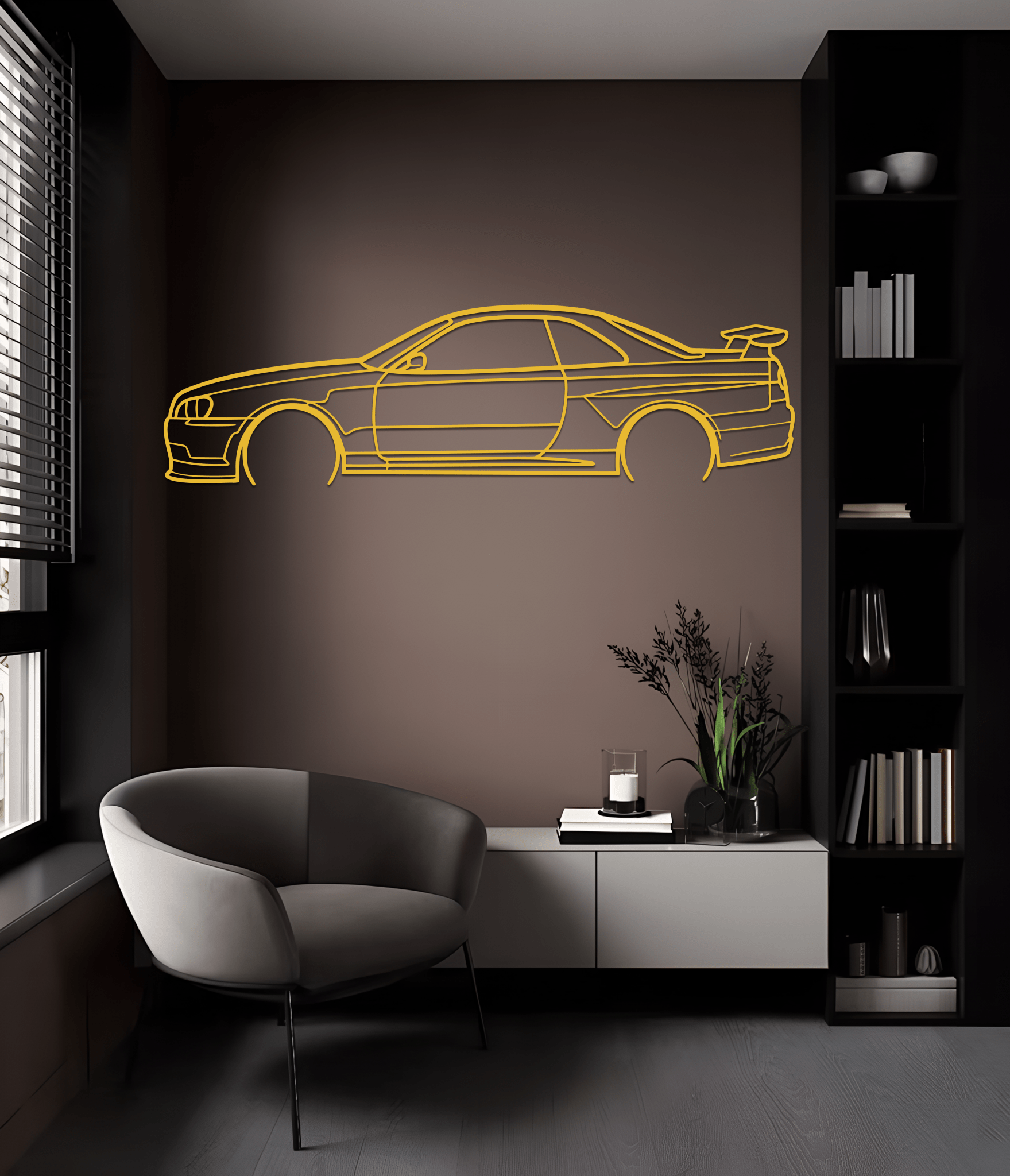 1999 Skyline R34 Metal Wall Art - CikosWallArt