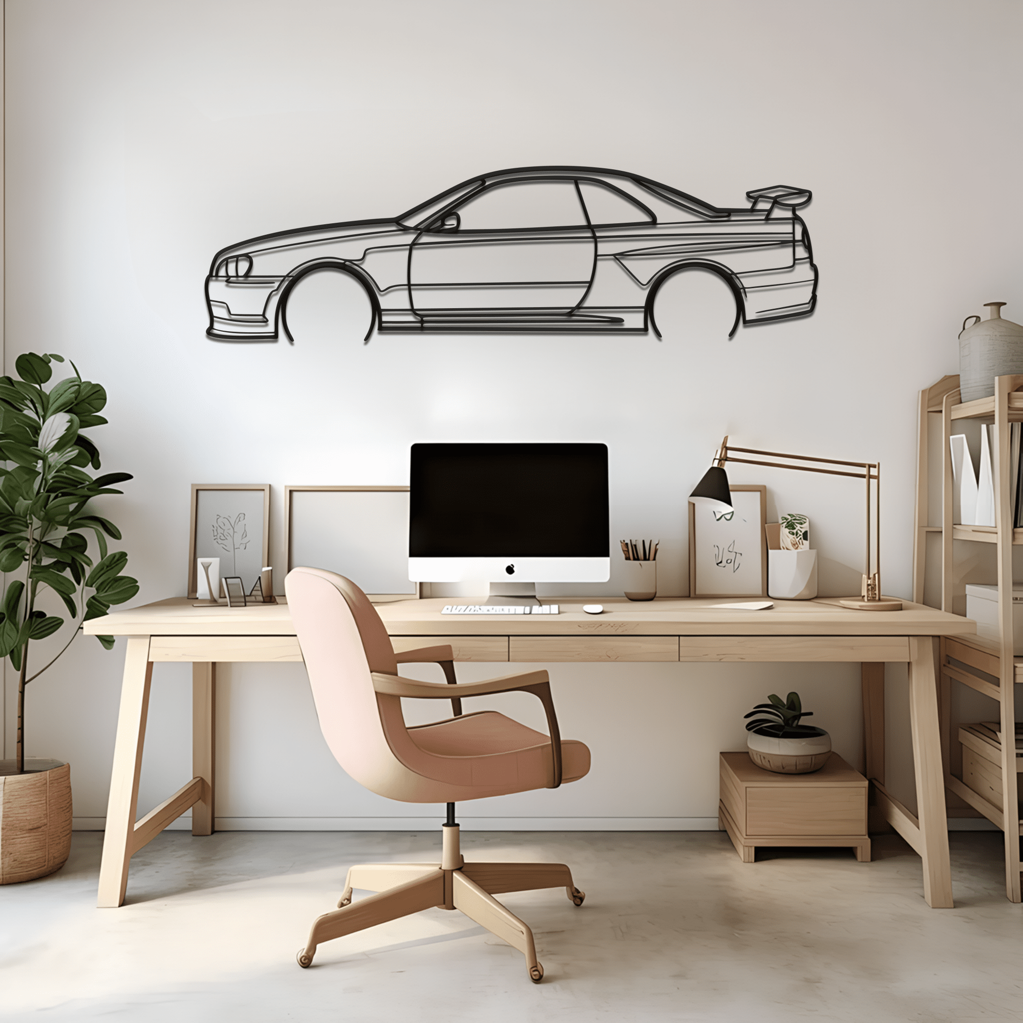 1999 Skyline R34 Silhouette Metal Wall Art - CikosWallArt