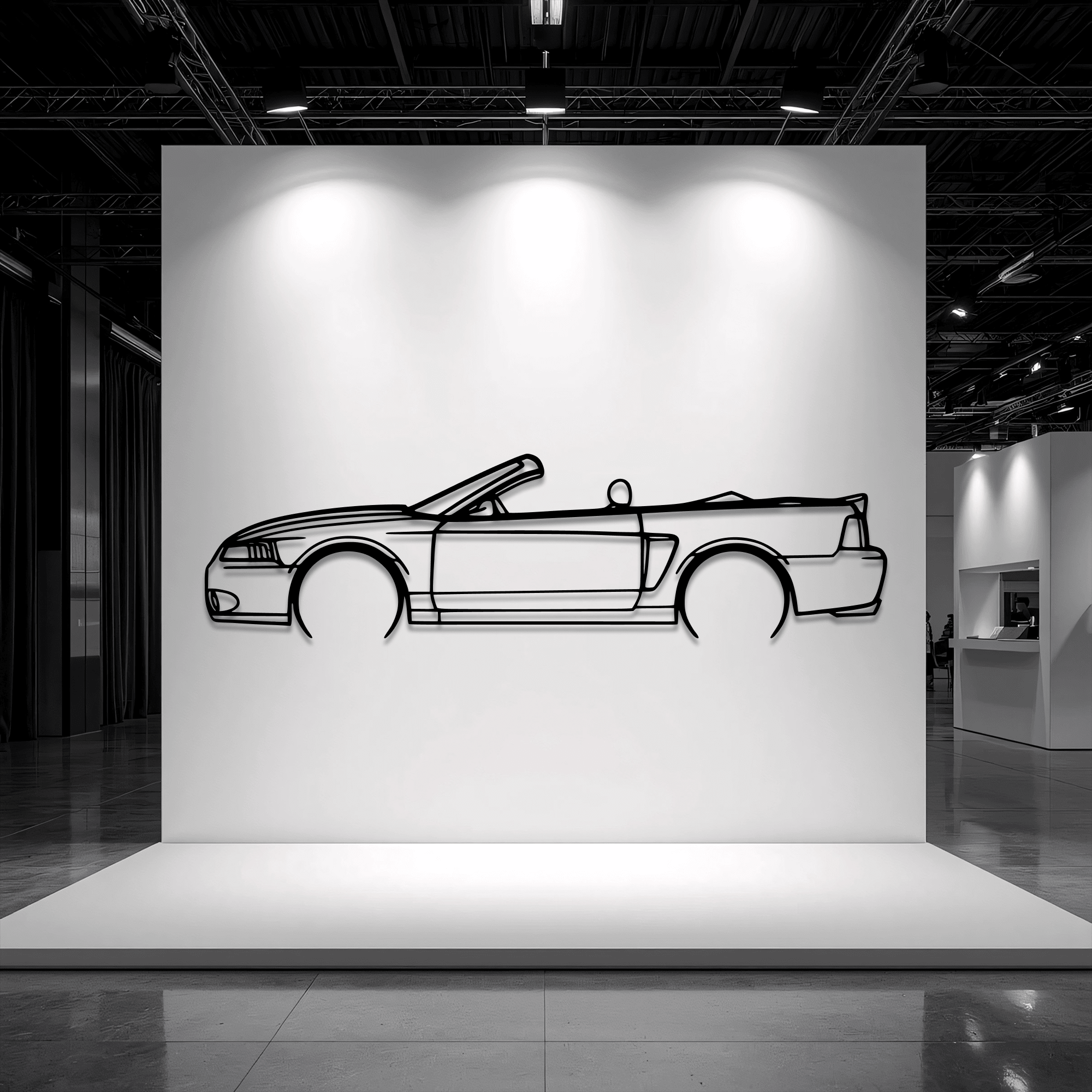 2004 Mustang Cobra Cabrio Metal Wall Art – Ford Silhouette Steel Decor - CikosWallArt