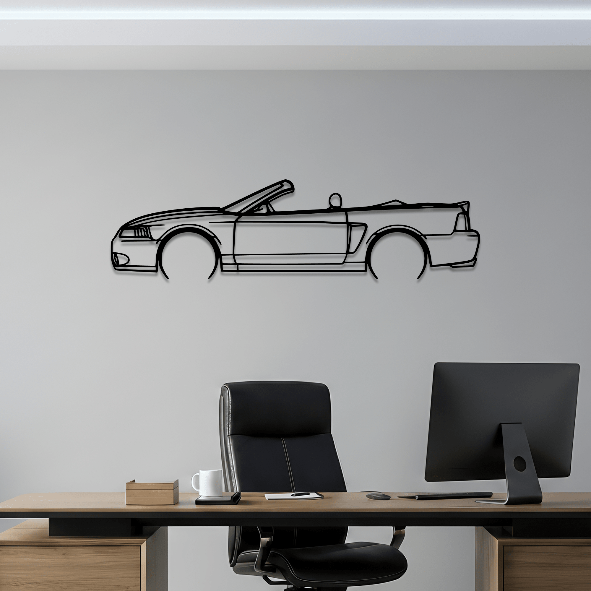 2004 Mustang Cobra Cabrio Metal Wall Art – Ford Silhouette Steel Decor - CikosWallArt