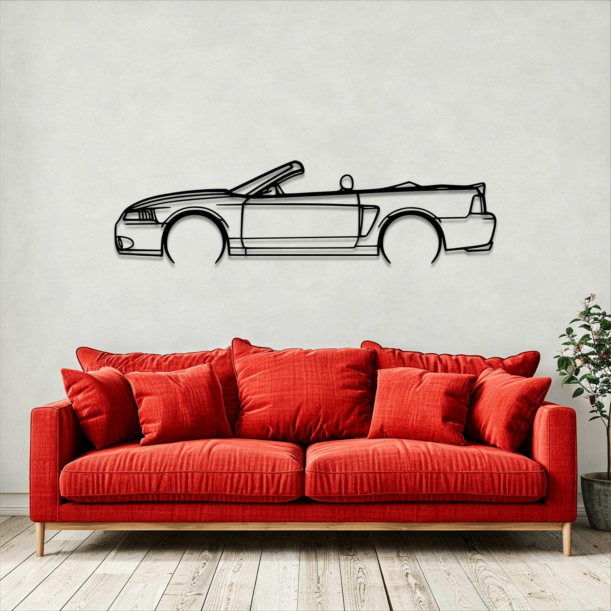 2004 Mustang Cobra Cabrio Metal Wall Art – Ford Silhouette Steel Decor - CikosWallArt