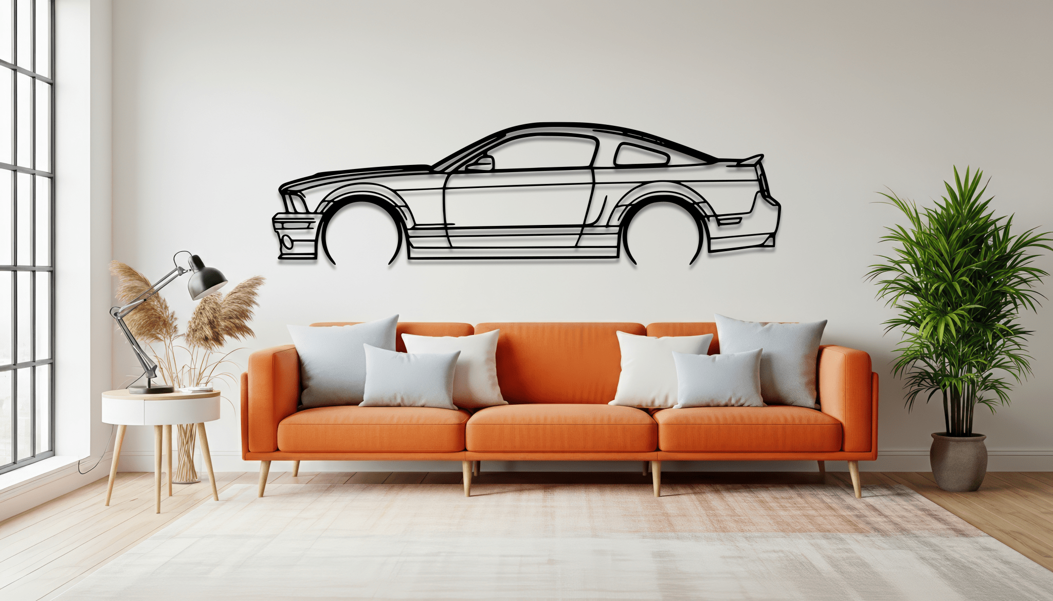 2008 Mustang GT500 Metal Wall Art – Ford Silhouette Steel Decor - CikosWallArt