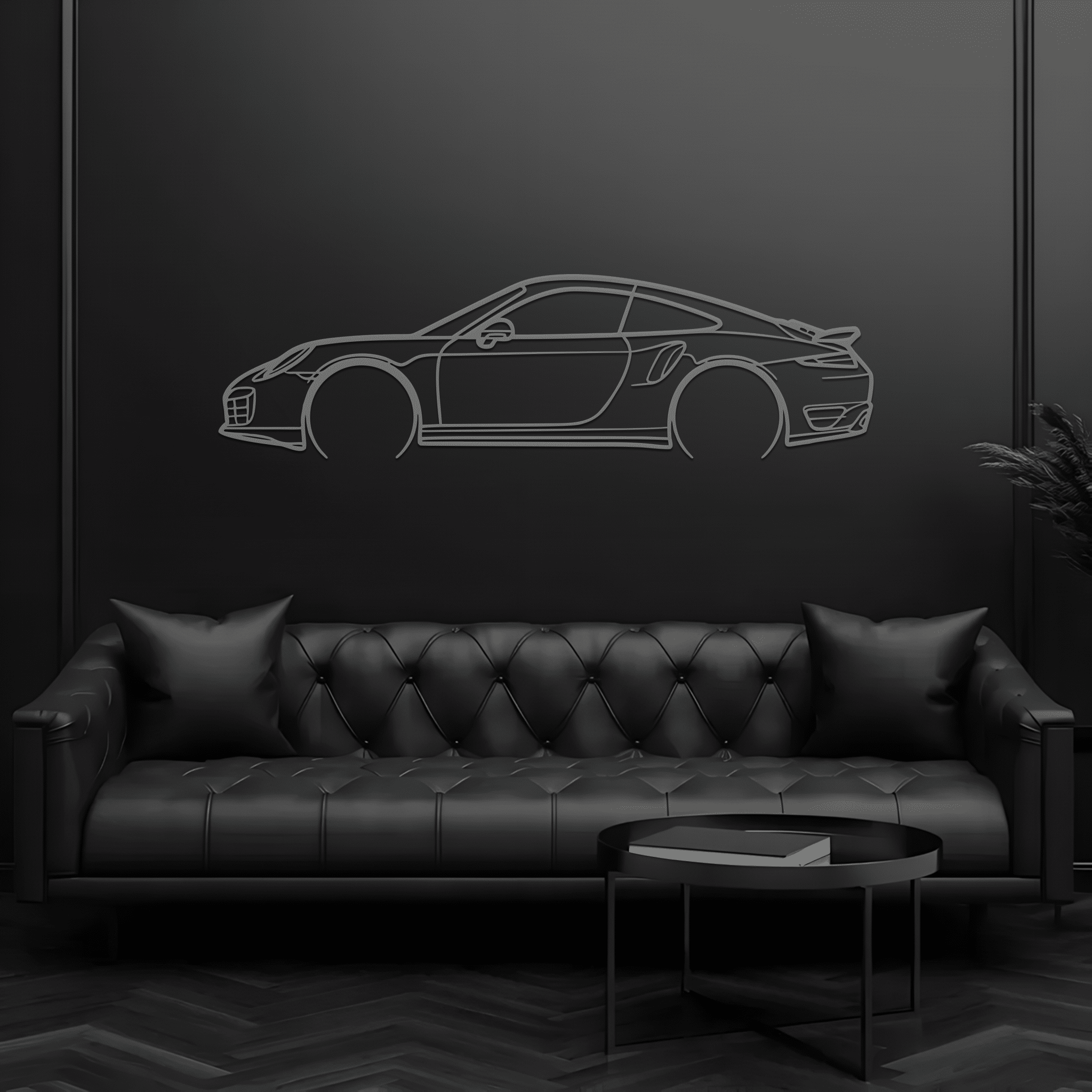2015 911 Turbo S Silhouette Metal Wall Art - CikosWallArt