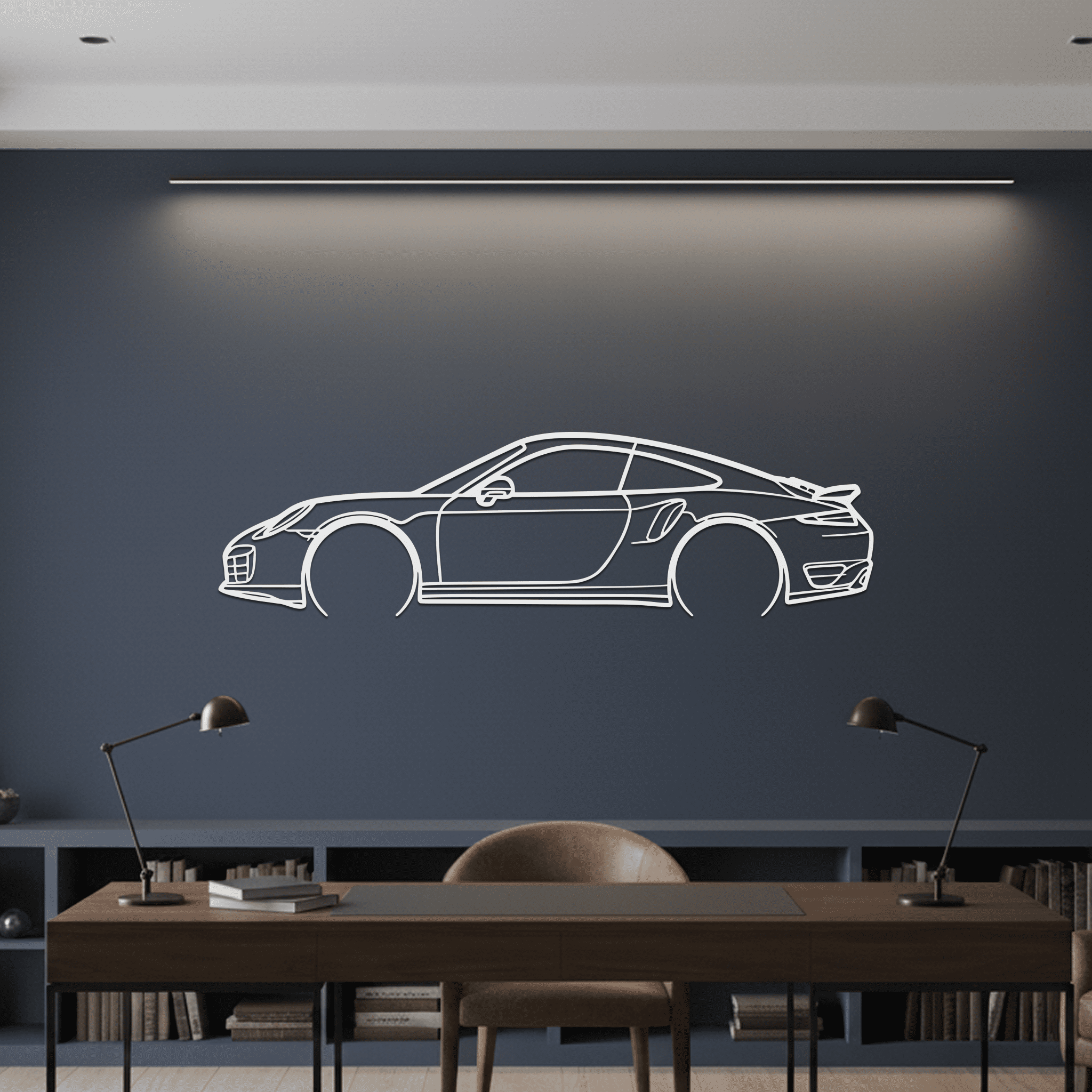 2015 911 Turbo S Silhouette Metal Wall Art - CikosWallArt