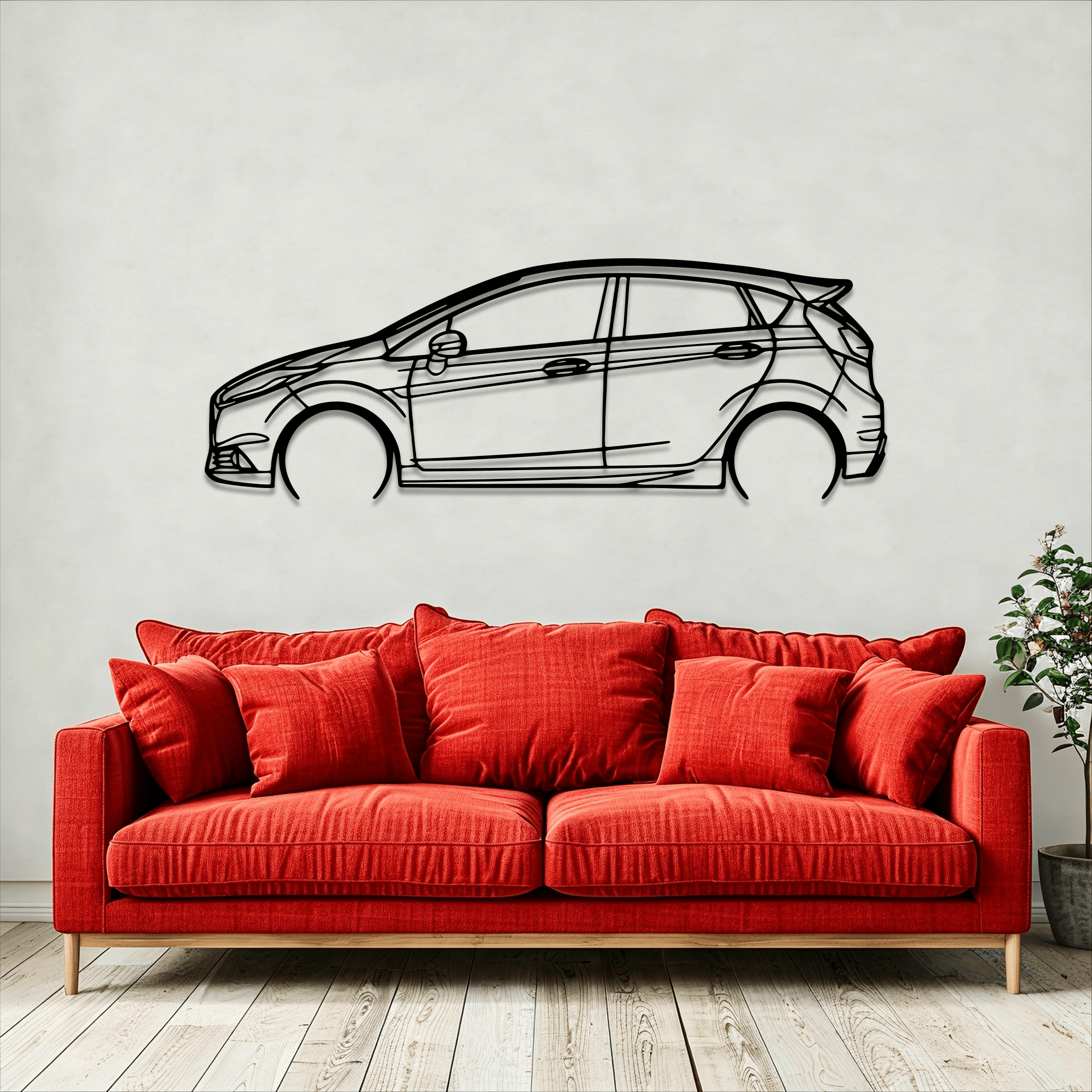 2017 Fiesta ST Metal Wall Art – Ford Silhouette Steel Decor - CikosWallArt