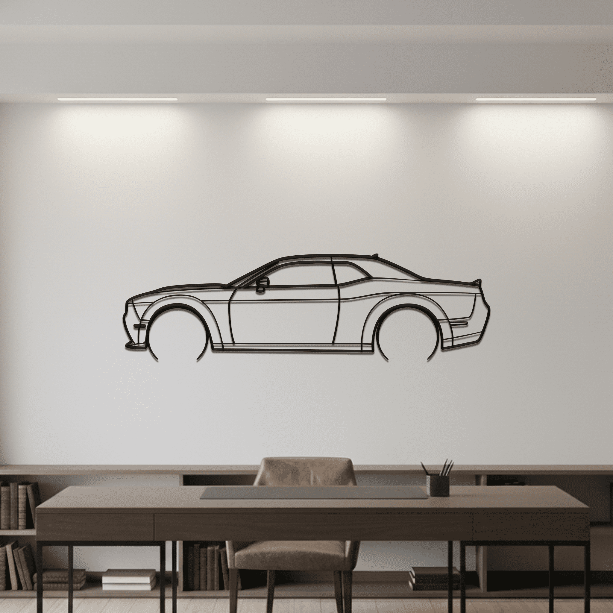 2021 Challenger Scat Pack Silhouette Metal Wall Art - CikosWallArt