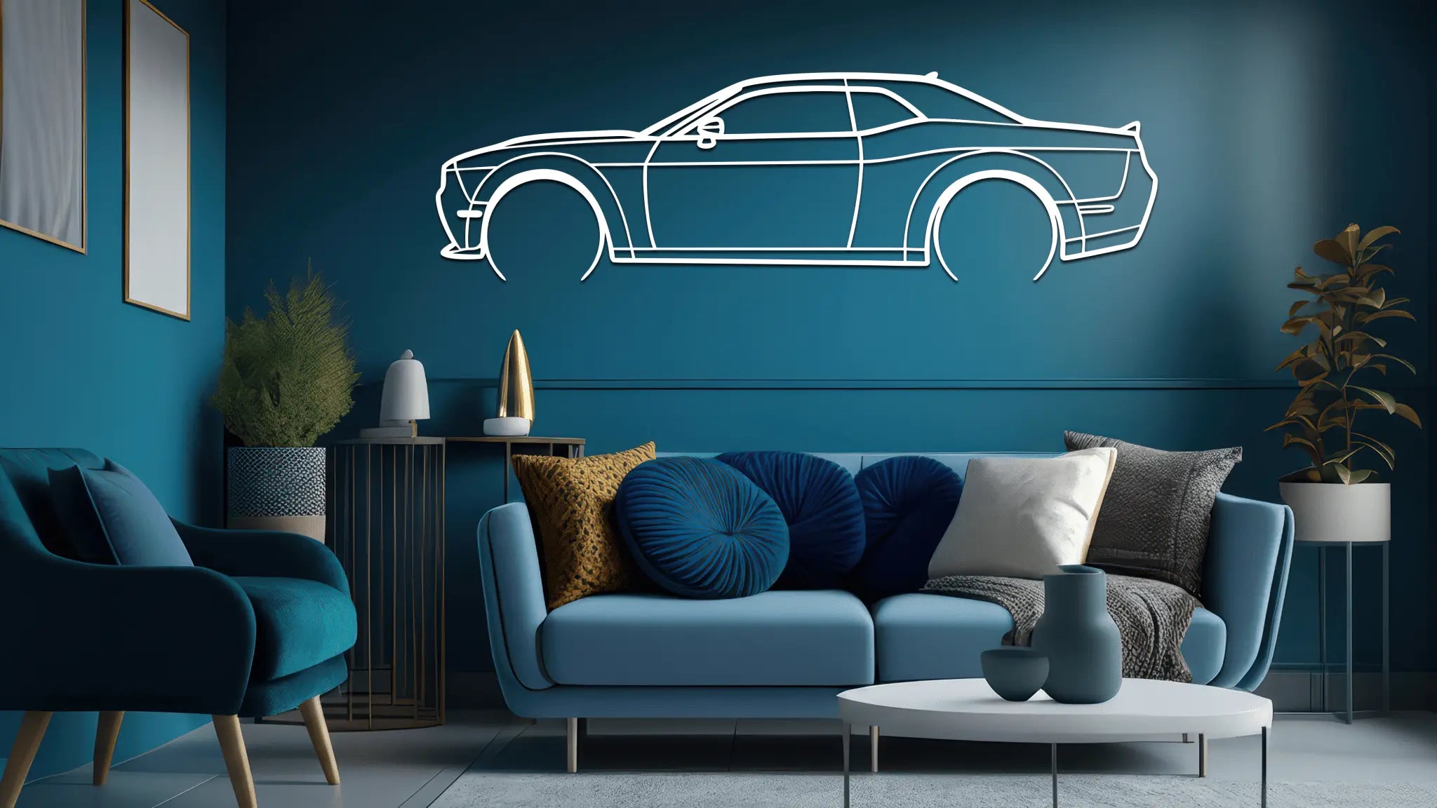 2021 Challenger Scat Pack Silhouette Metal Wall Art - CikosWallArt