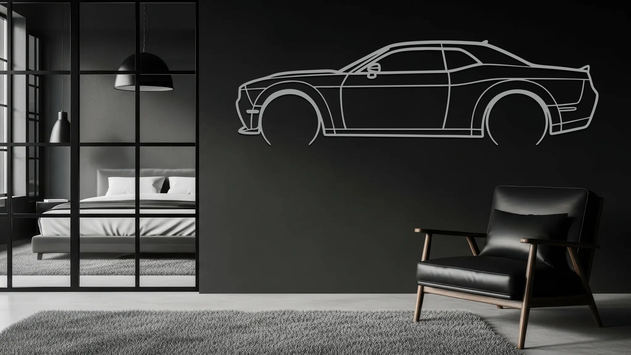 2021 Challenger Scat Pack Silhouette Metal Wall Art - CikosWallArt