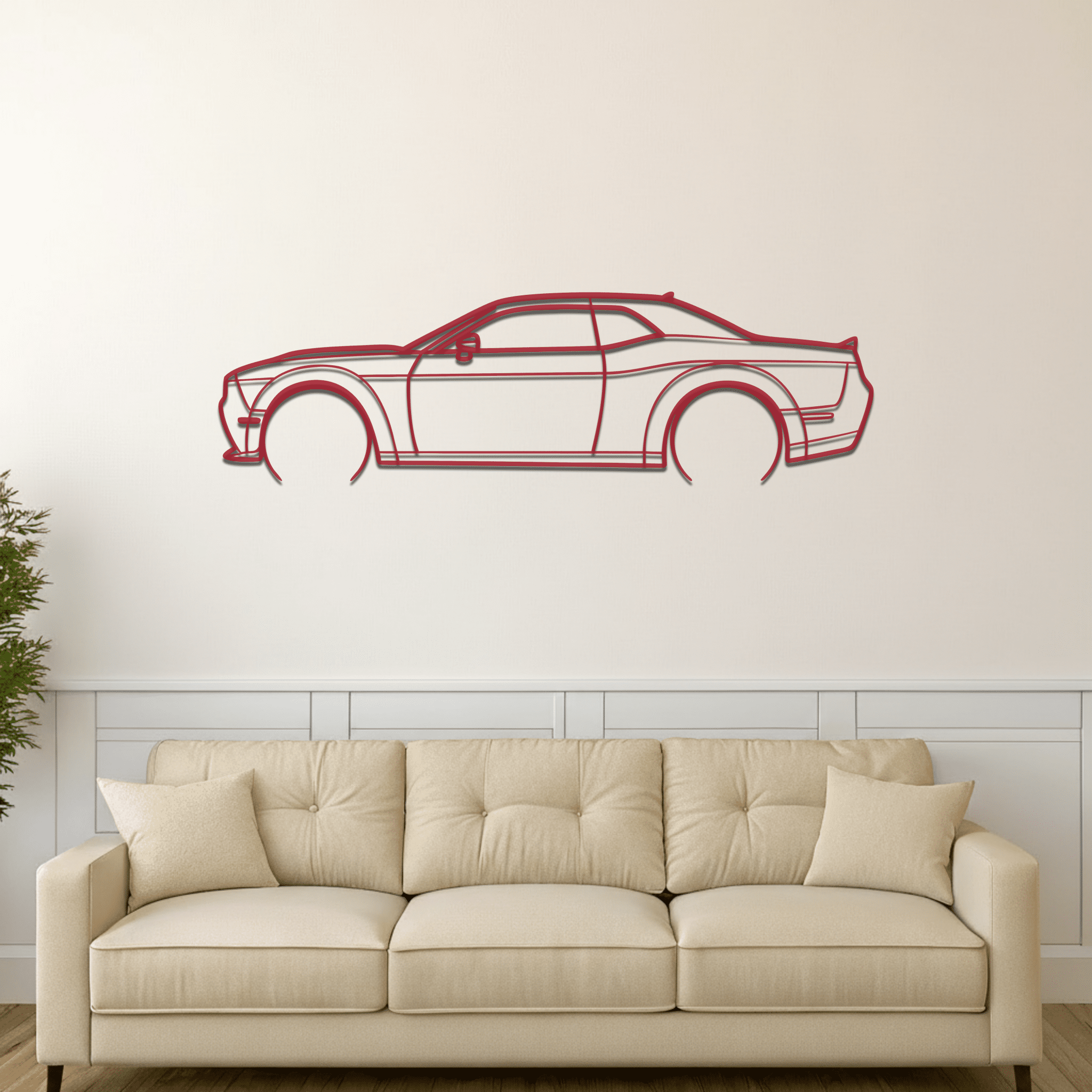 2021 Challenger Scat Pack Silhouette Metal Wall Art - CikosWallArt