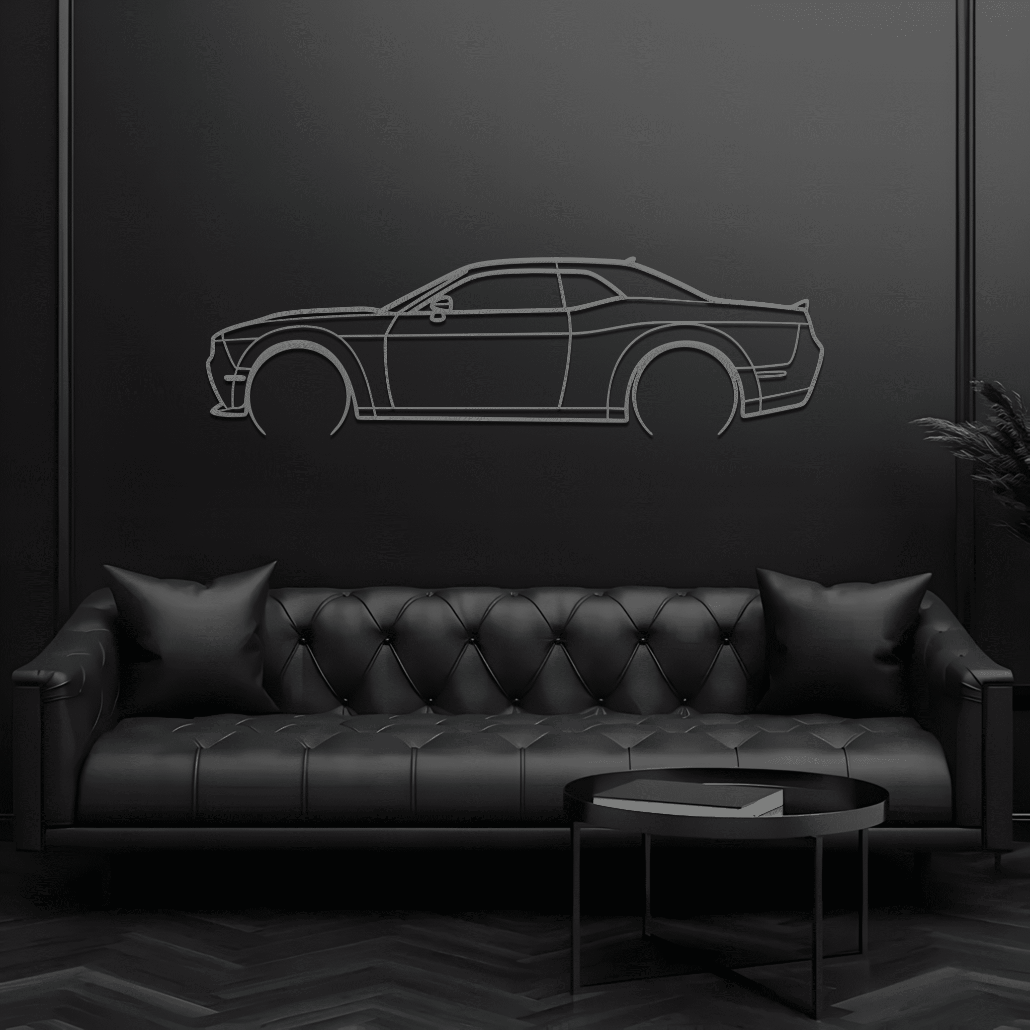 2021 Challenger Scat Pack Silhouette Metal Wall Art - CikosWallArt