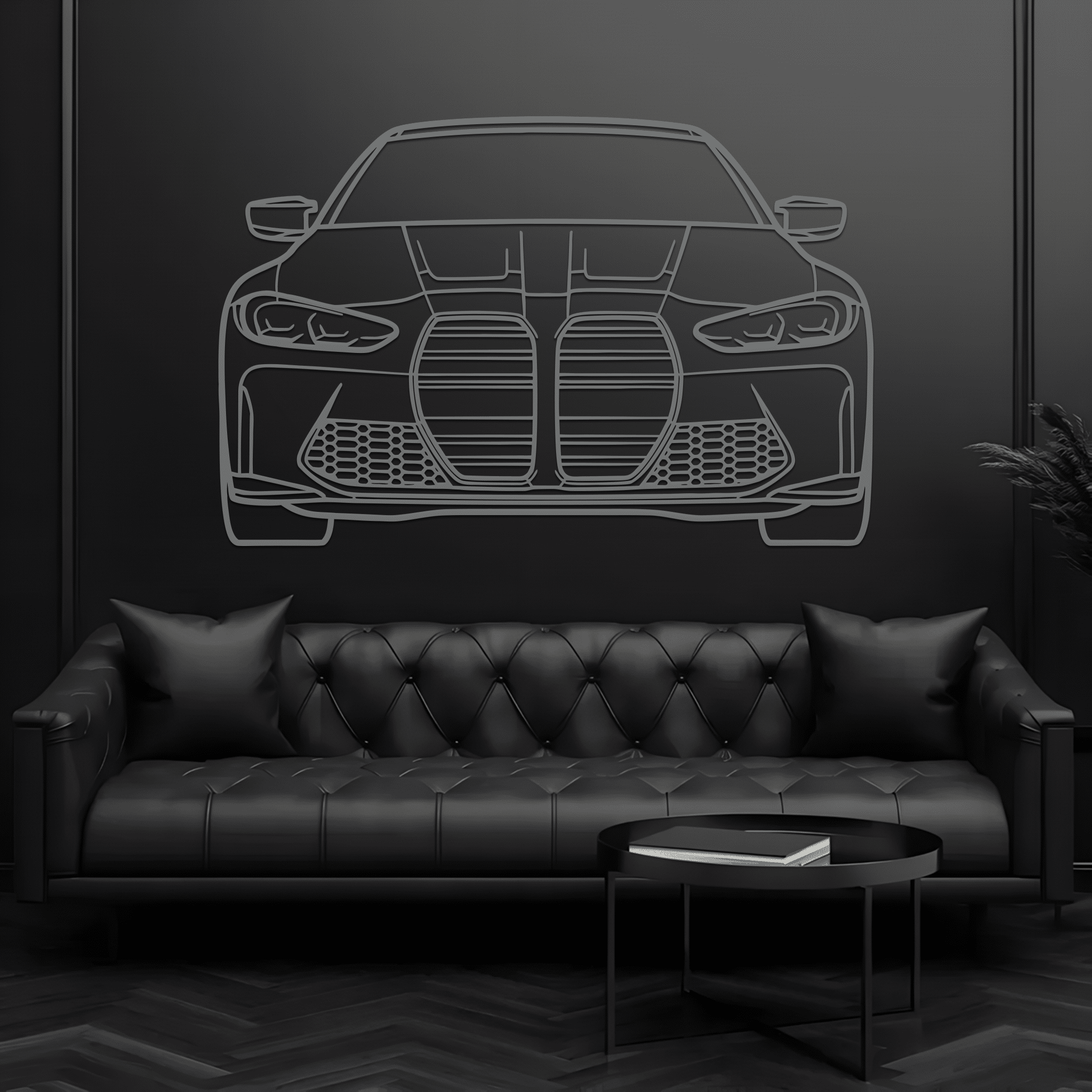 2021 M4 G82 Front Silhouette Metal Wall Art - CikosWallArt