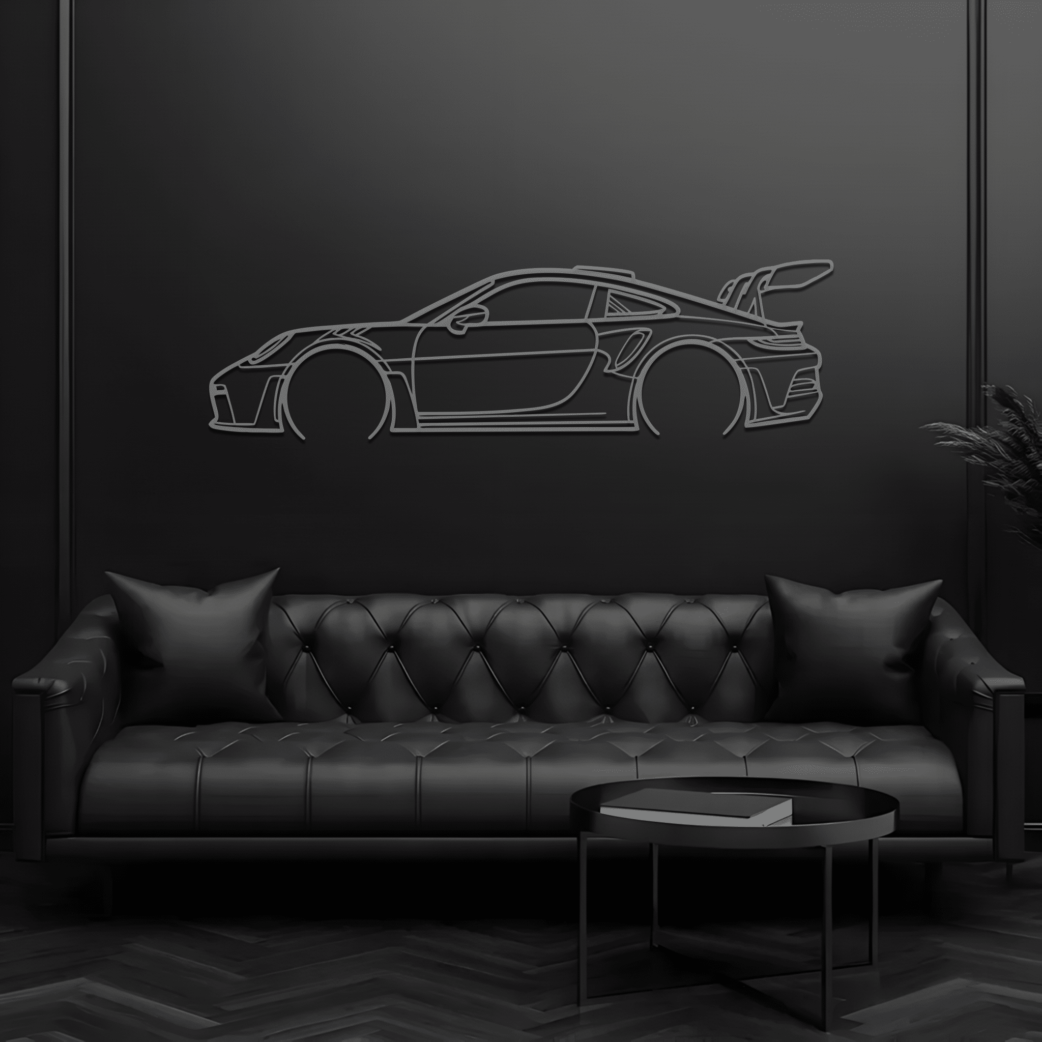 2023 911 (992) GT3 RS Silhouette Metal Wall Art - CikosWallArt
