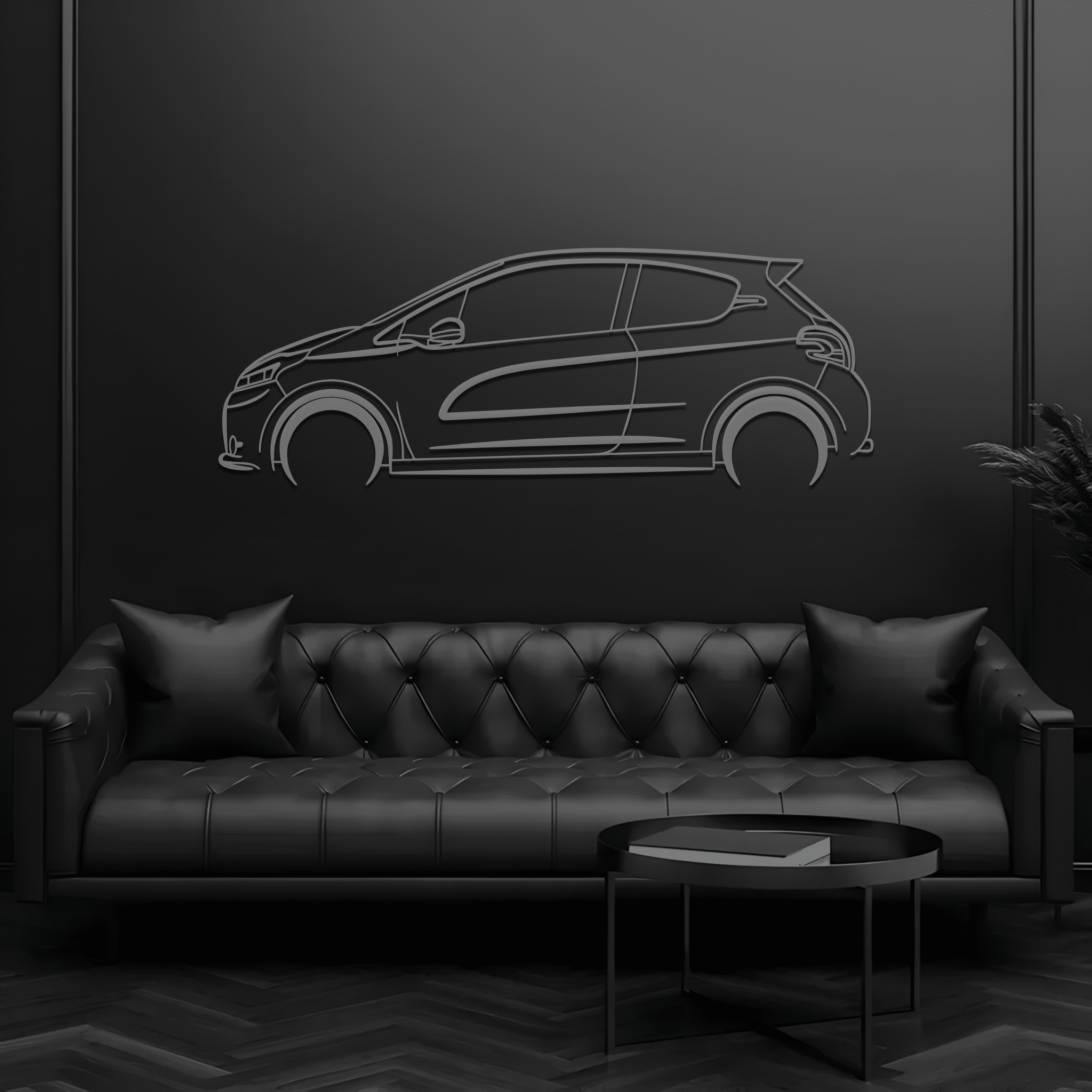 208 GTI 30th Anniversary Silhouette Metal Wall Art - CikosWallArt