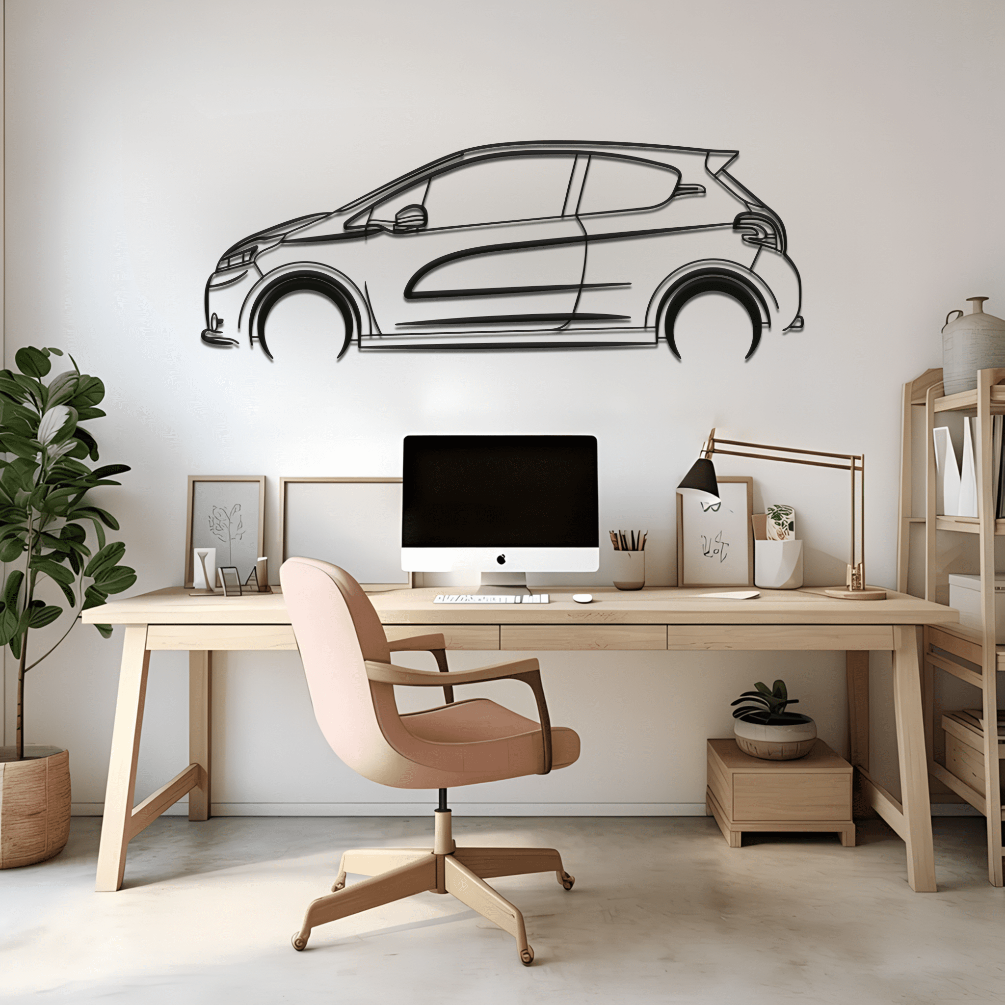 208 GTI 30th Anniversary Silhouette Metal Wall Art - CikosWallArt