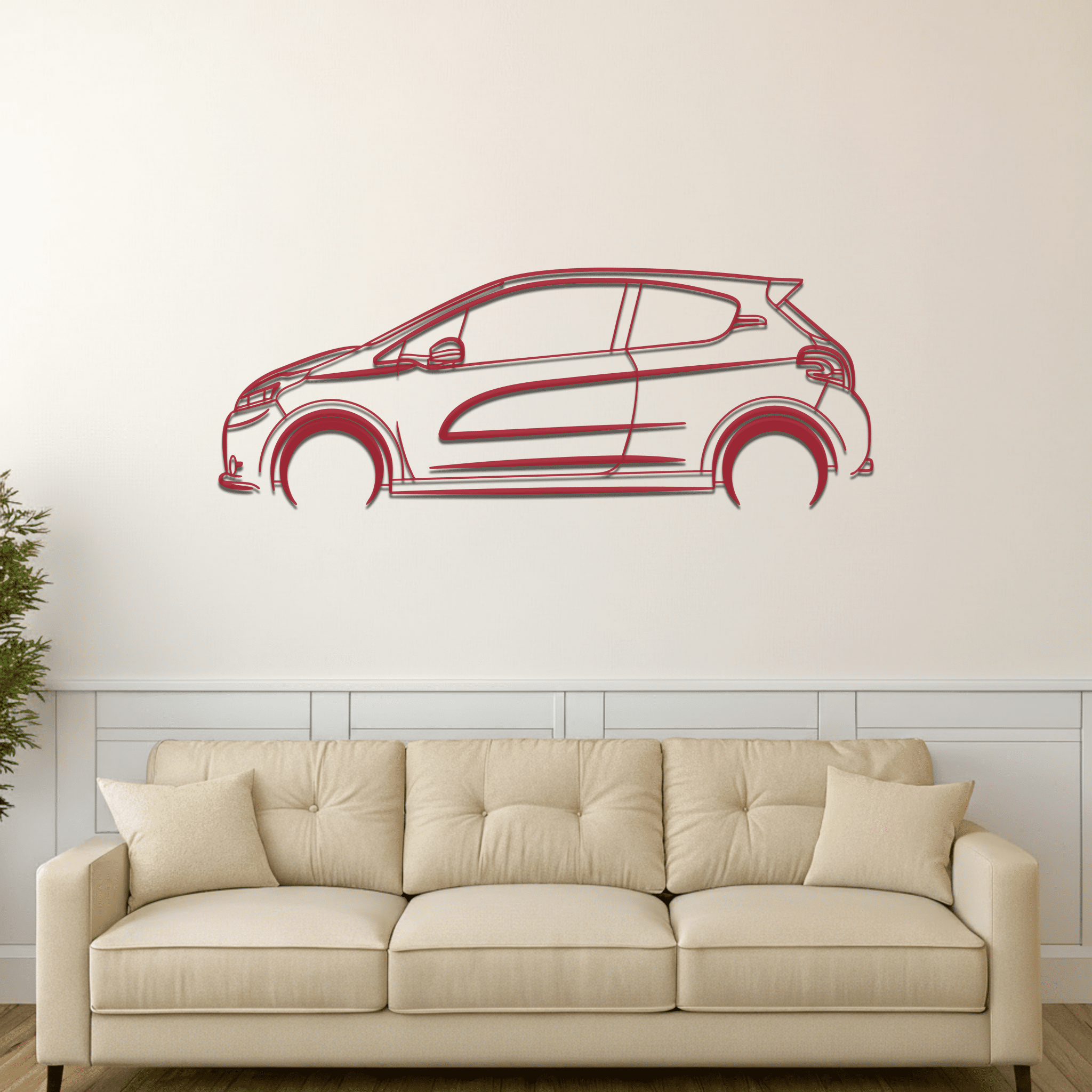 208 GTI 30th Anniversary Silhouette Metal Wall Art - CikosWallArt