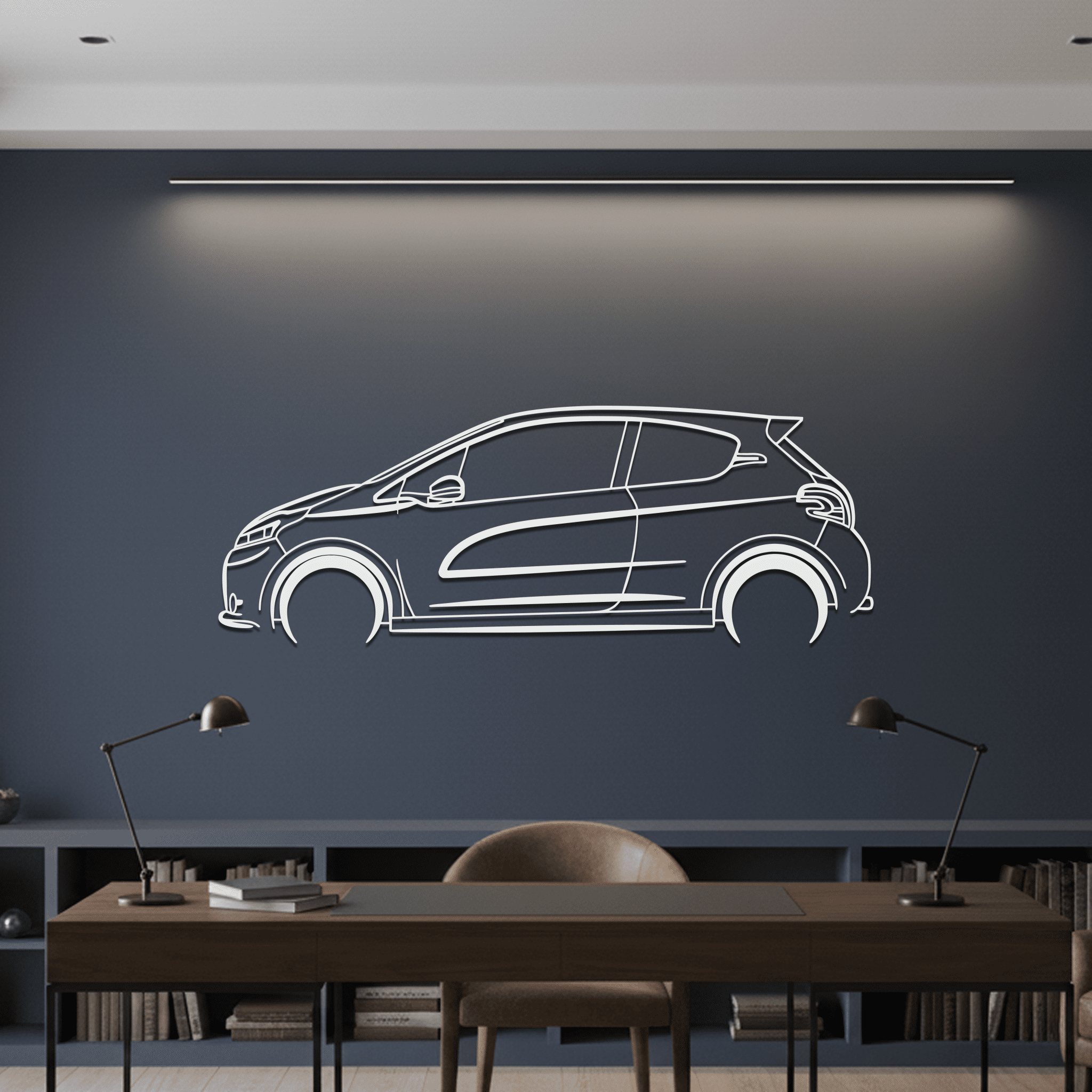 208 GTI 30th Anniversary Silhouette Metal Wall Art - CikosWallArt