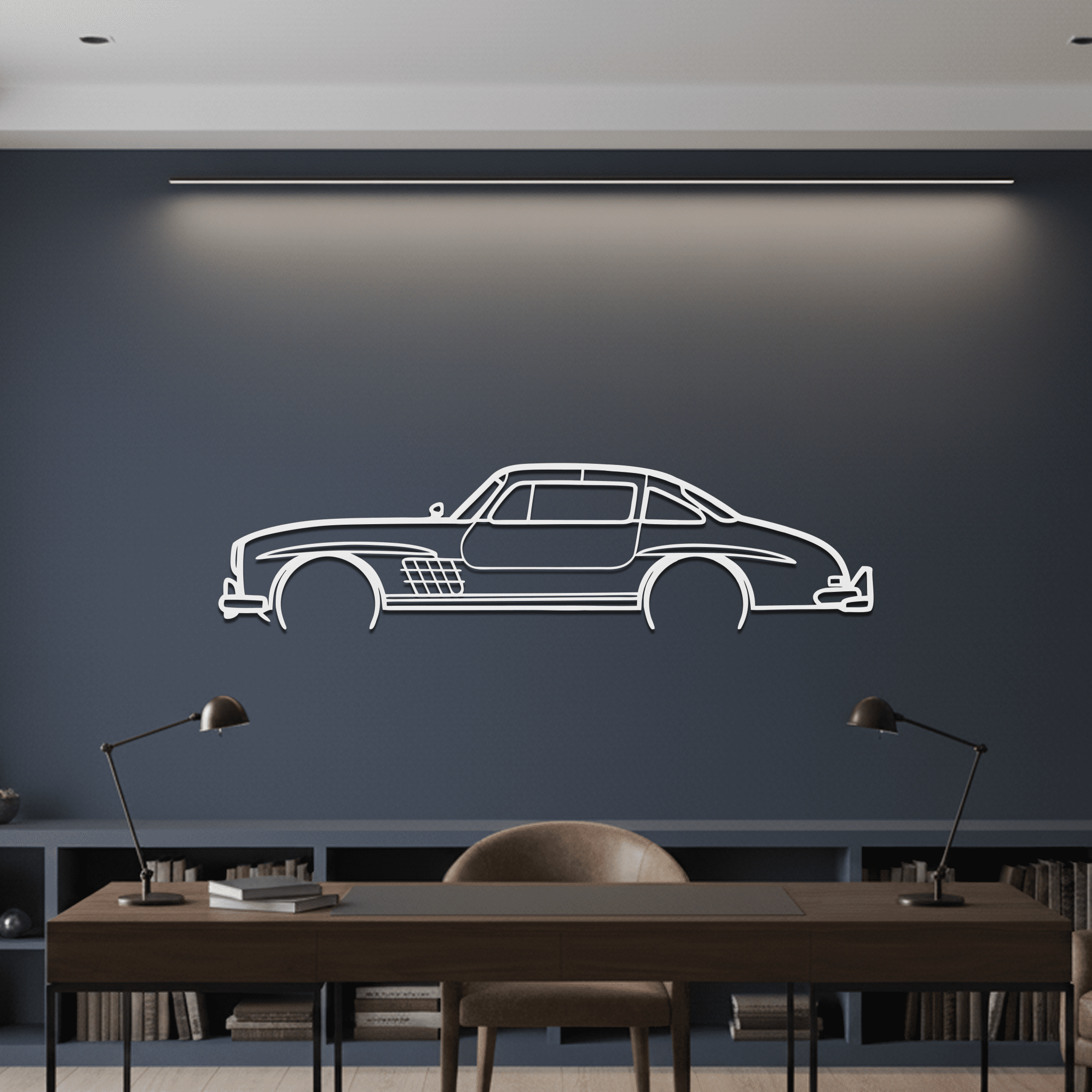 300 SL Silhouette Metal Wall Art - CikosWallArt