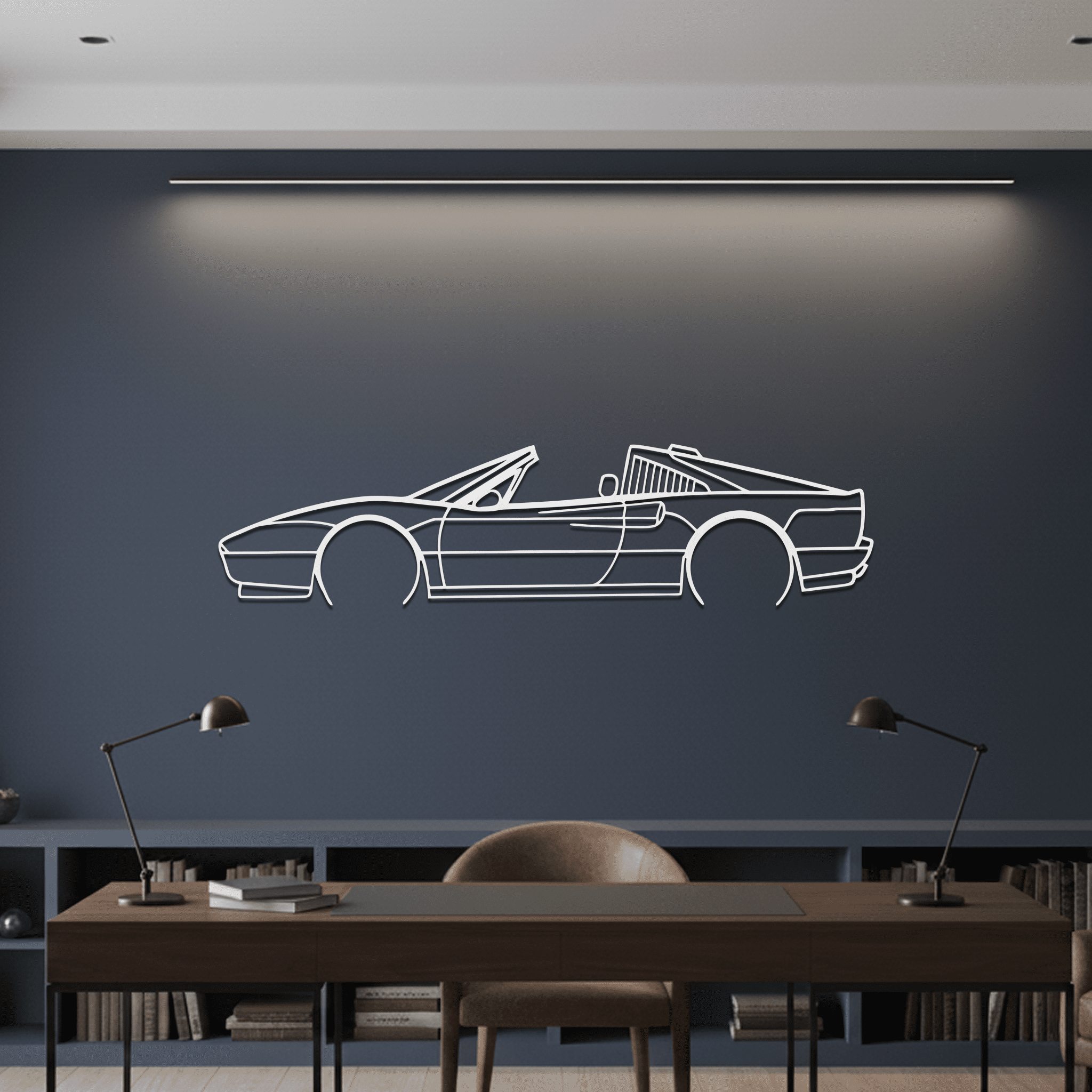 328 GTS Silhouette Metal Wall Art - CikosWallArt