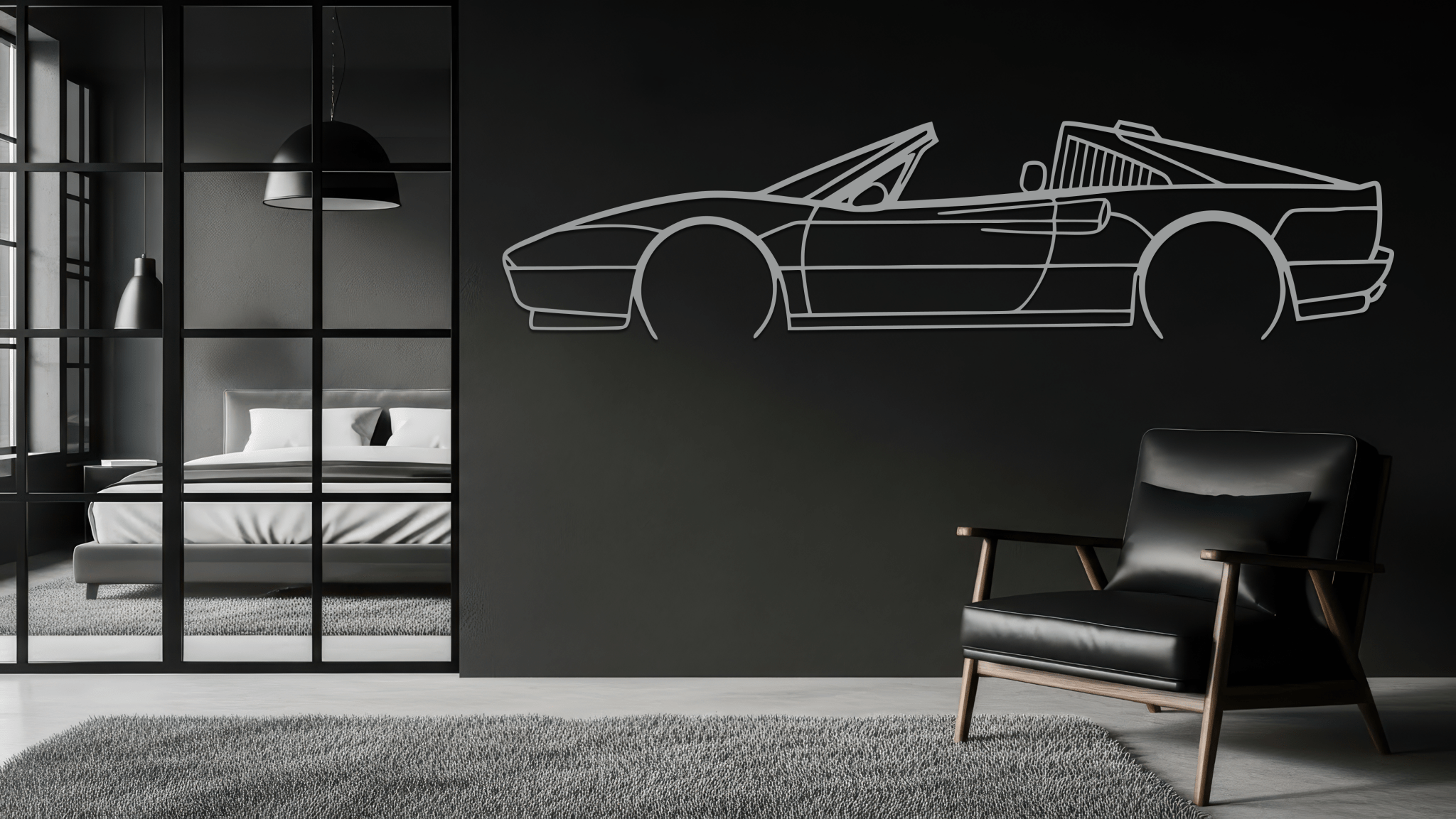 328 GTS Silhouette Metal Wall Art - CikosWallArt