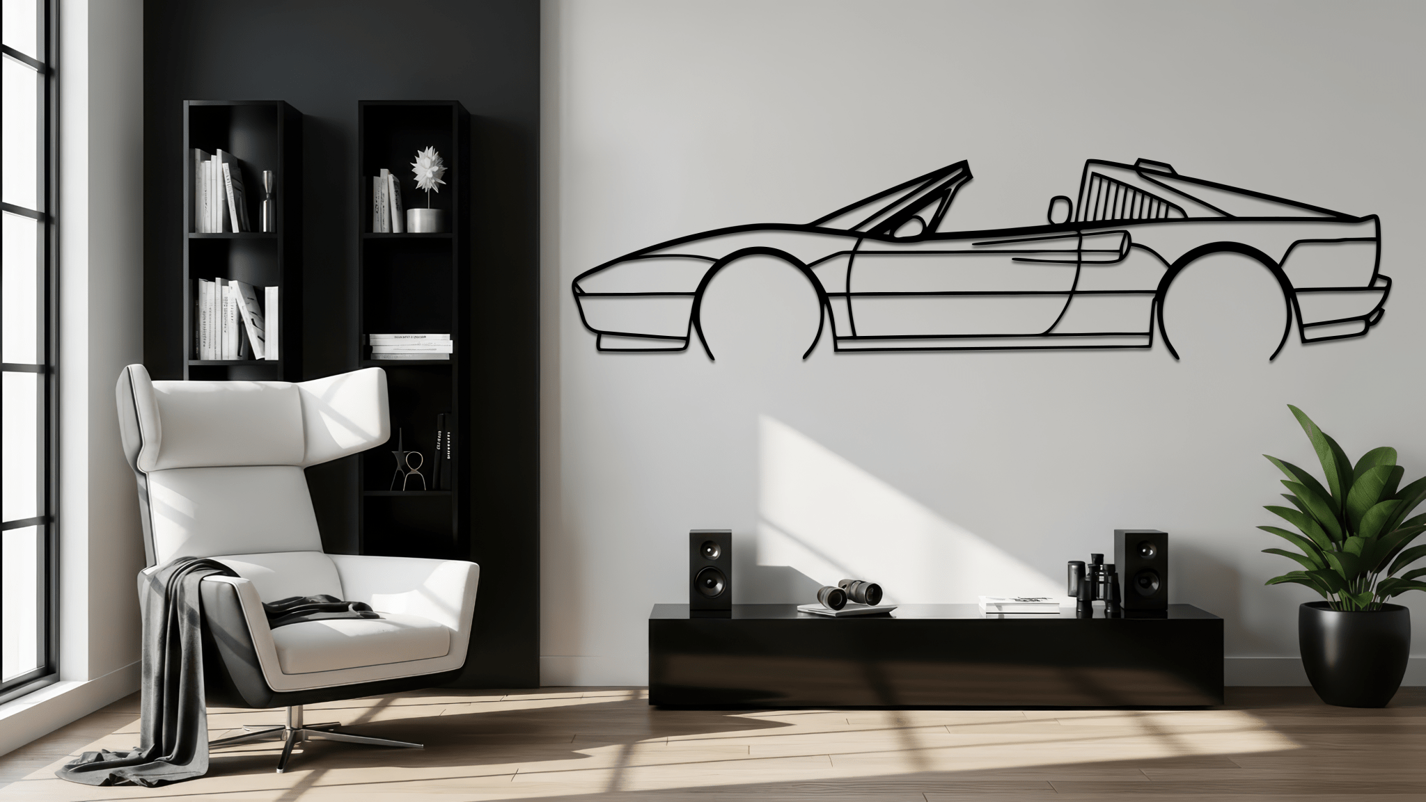 328 GTS Silhouette Metal Wall Art - CikosWallArt
