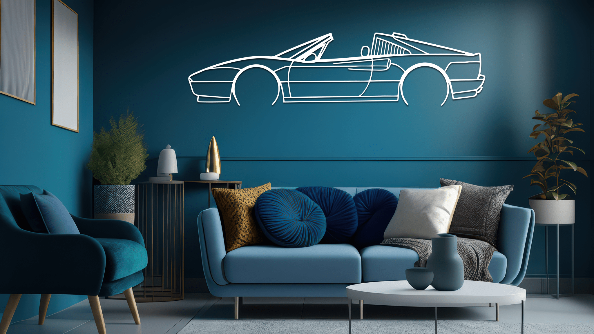 328 GTS Silhouette Metal Wall Art - CikosWallArt