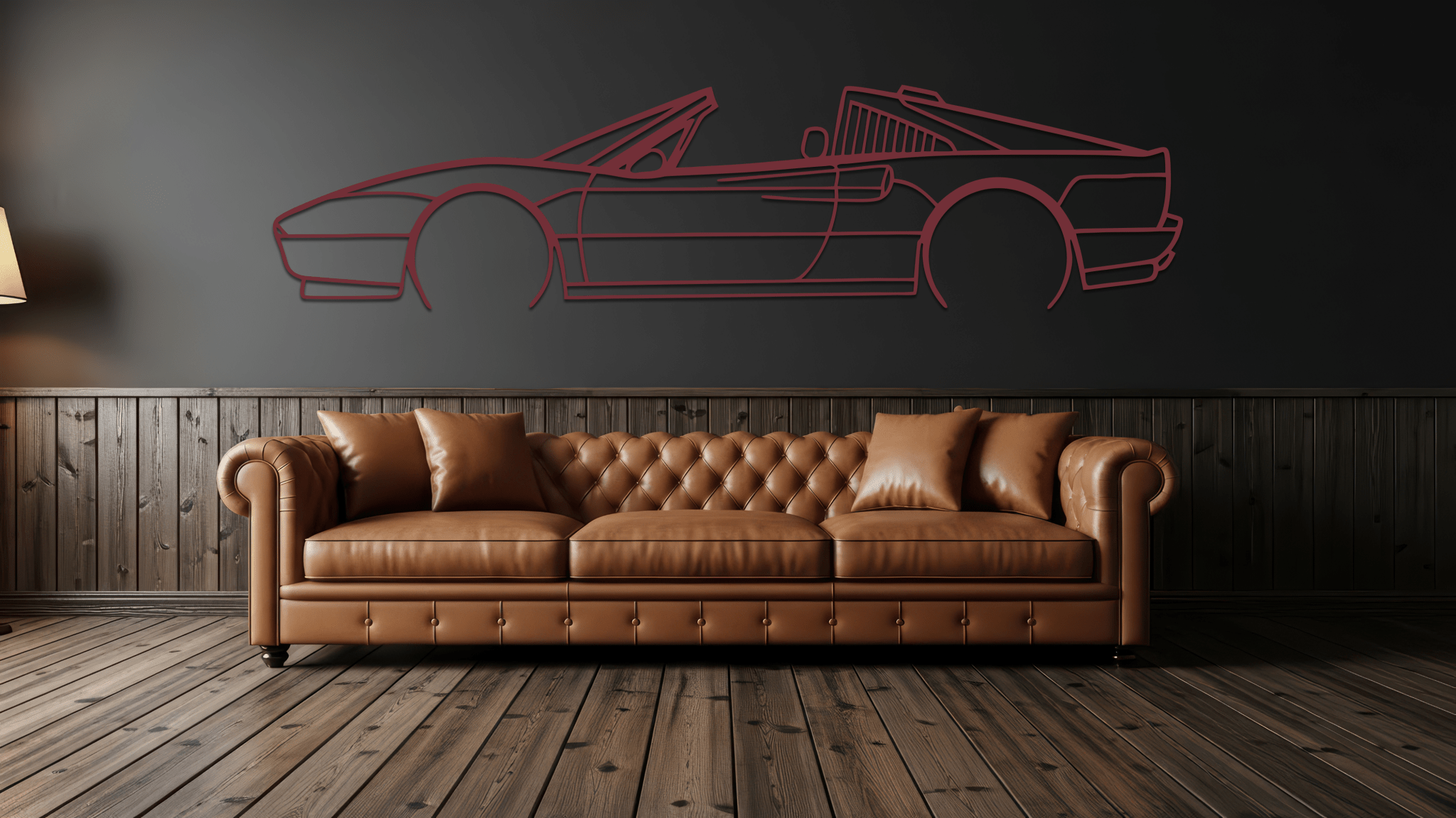 328 GTS Silhouette Metal Wall Art - CikosWallArt