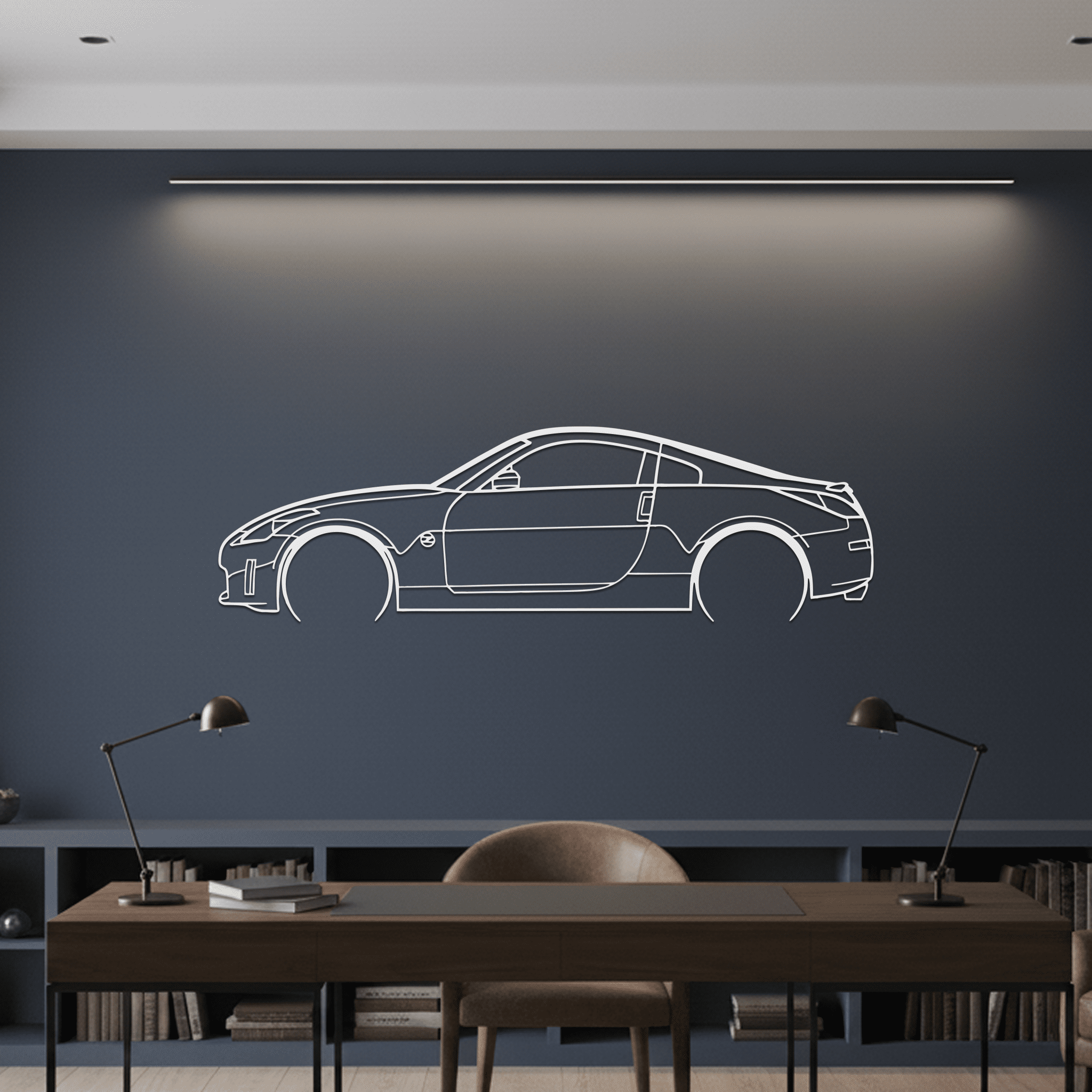 350Z Silhouette Metal Wall Art - CikosWallArt