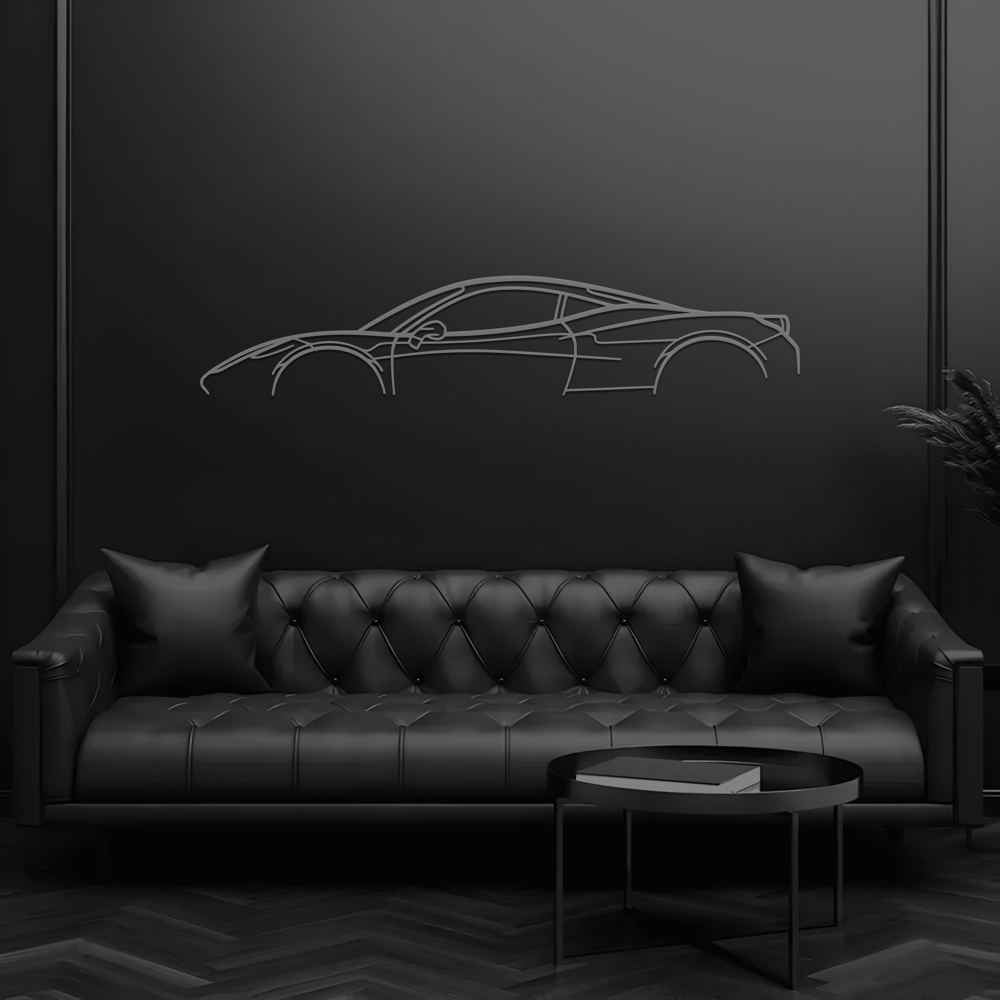 458 Italia Classic Silhouette Metal Wall Art - CikosWallArt