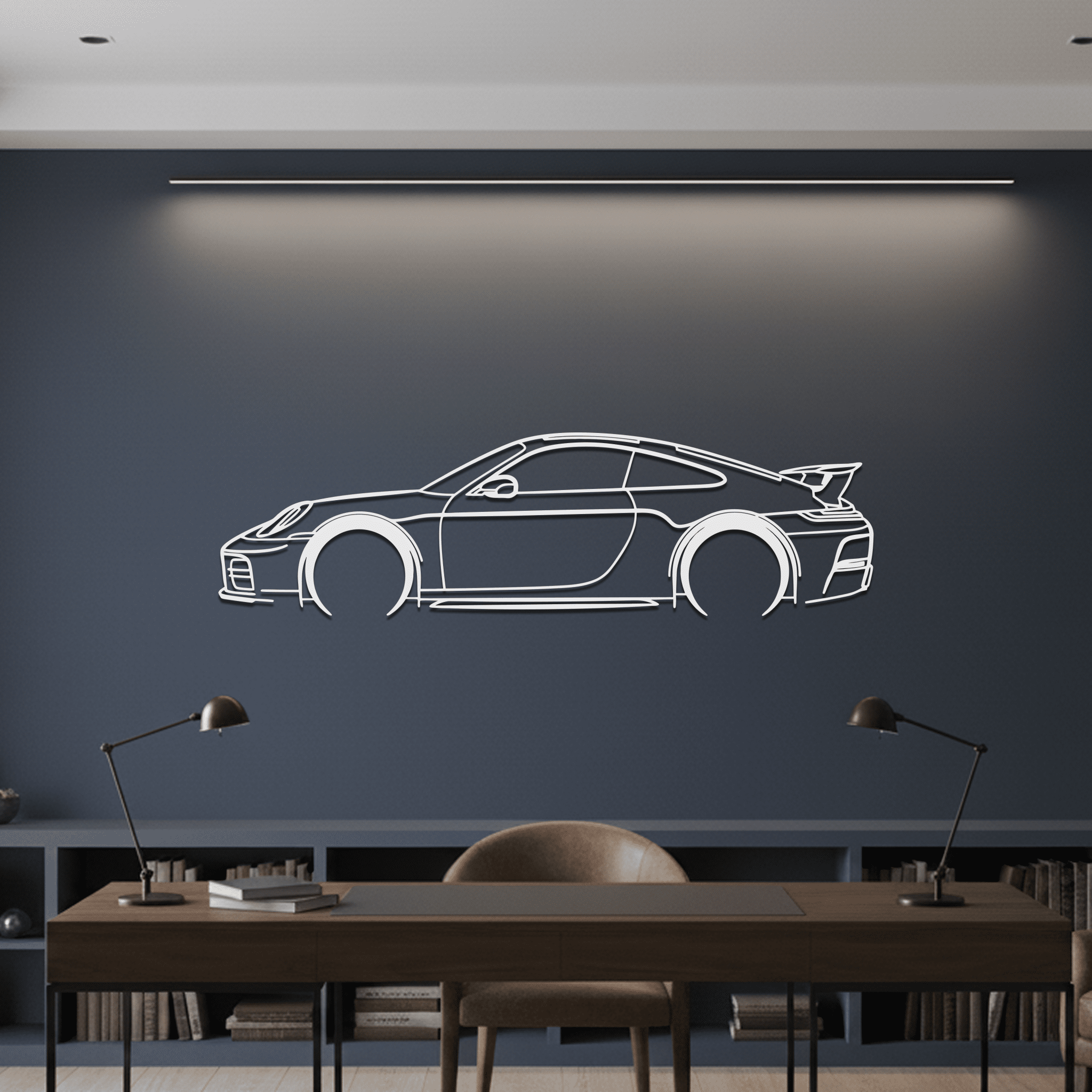 911 (992) Carrera GTS Coupe Silhouette Metal Wall Art - CikosWallArt