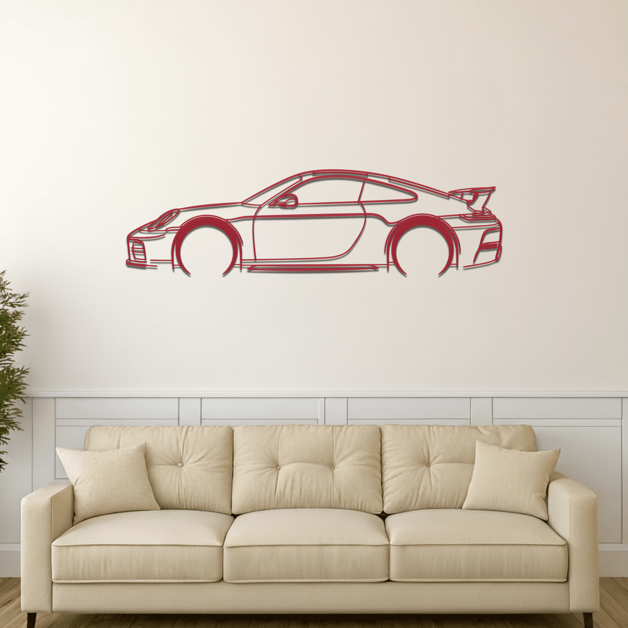 911 (992) Carrera GTS Coupe Silhouette Metal Wall Art - CikosWallArt